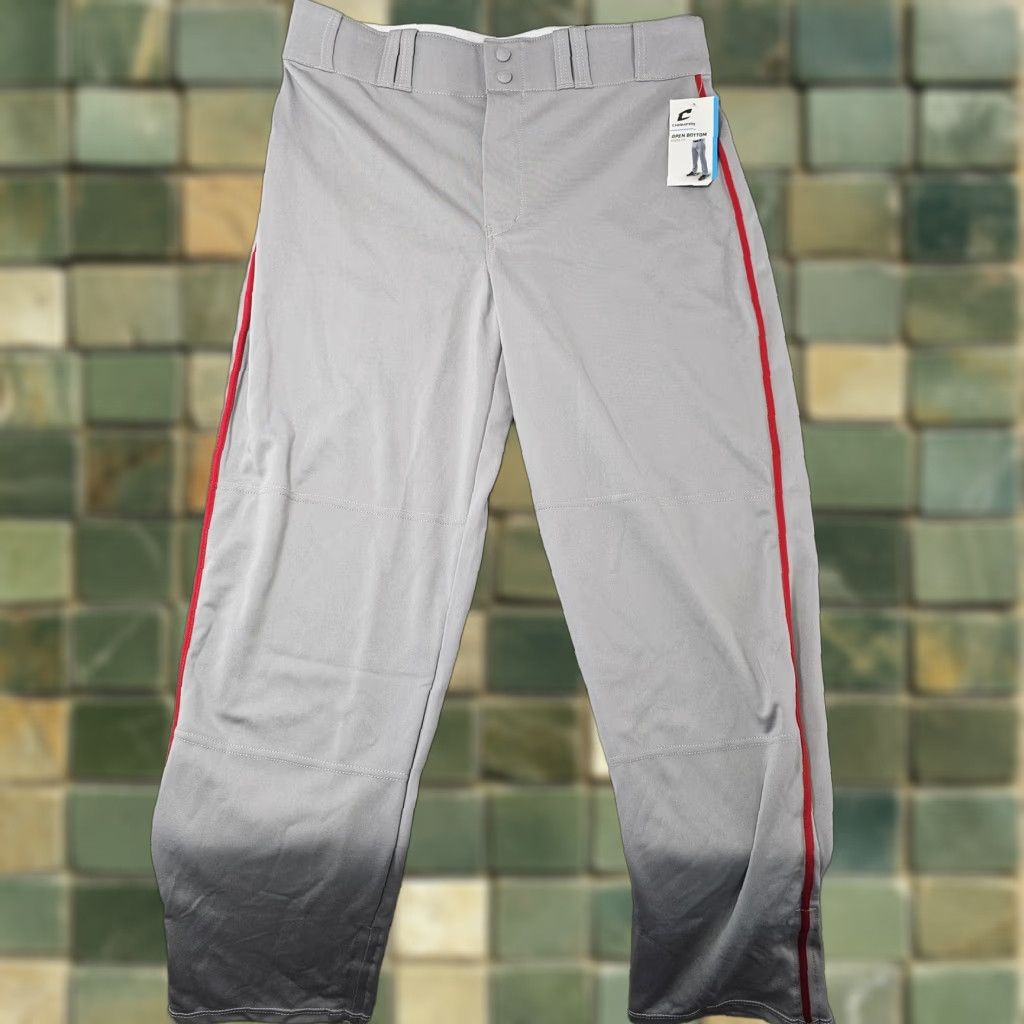 Vintage Champro Open Bottom Pants Mens Large Gray Baseball Athletic Stretch Stripe Size US 33 - 1 Thumbnail