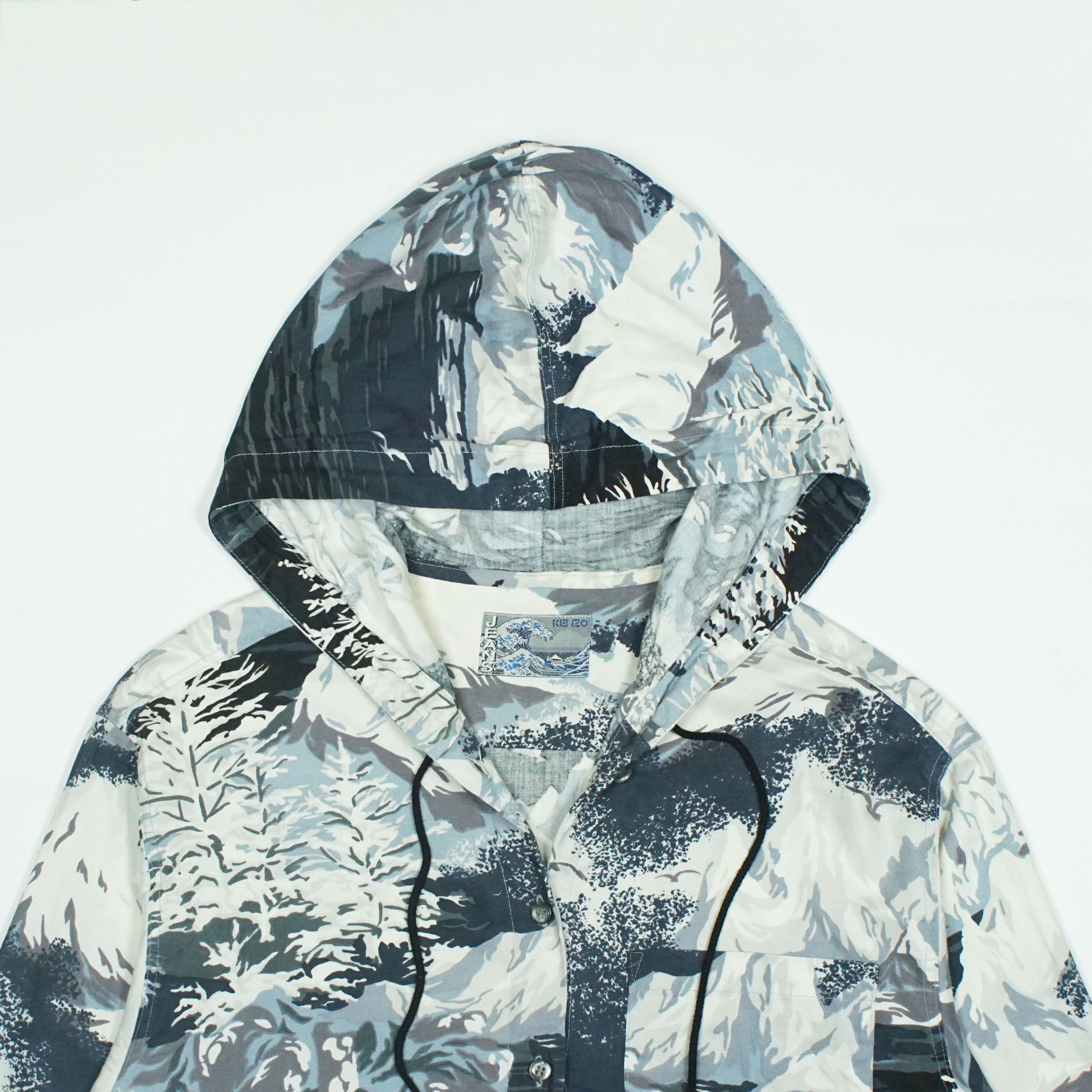 Kenzo *NoTariff 90s Kenzo Printed Hooded Shirt Size US S / EU 44-46 / 1 - 3 Thumbnail