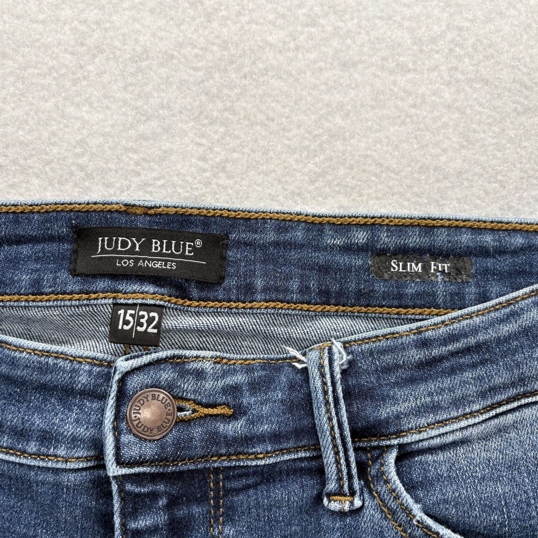Vintage Judy Blue Slim Fit Skinny Crop Jeans Womens 32 Blue High Rise Stretch Preppy Size 24" / US 00 / IT 34 - 4 Thumbnail