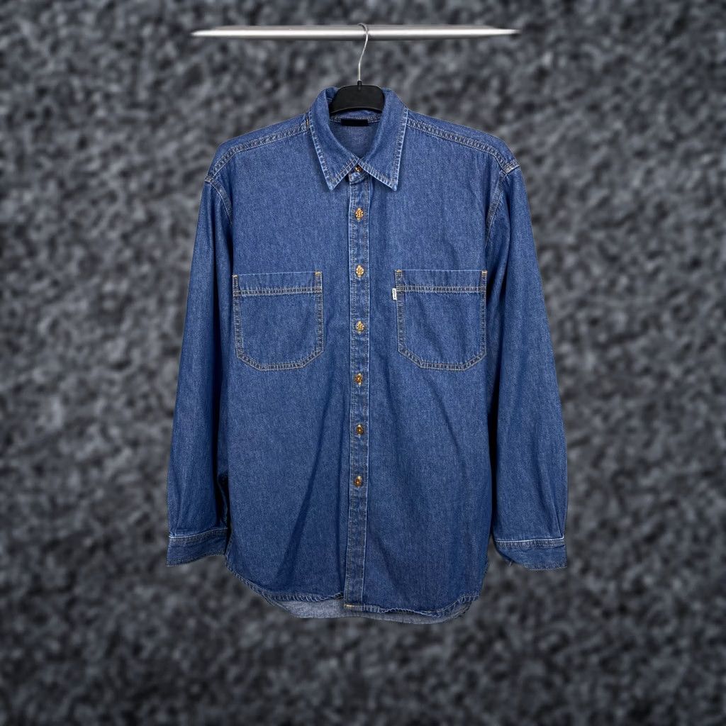 Levi's Levis 90s Vintage Mens Denim Jeans Shirt White Tab Size M Shirt Mens 90s Levi's Denim Blue Tab Vintage Size US M / EU 48-50 / 2 - 1 Thumbnail