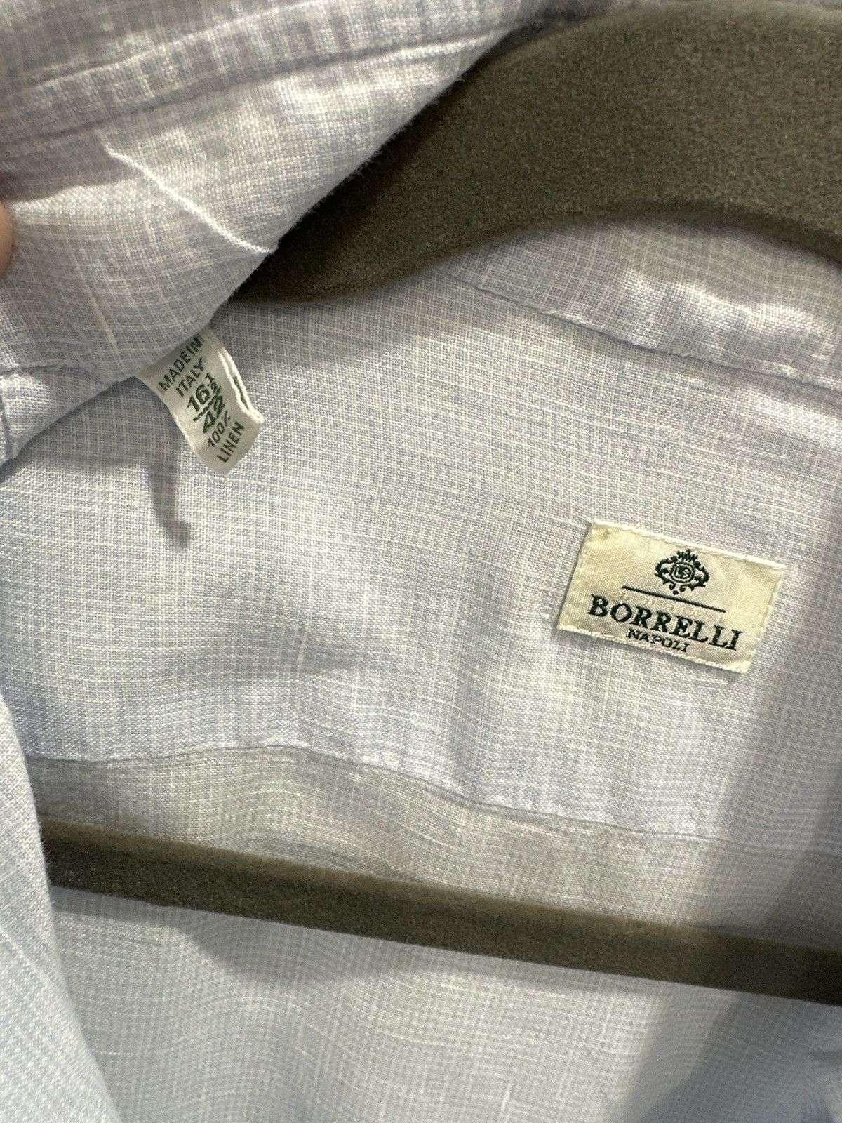 Luigi Borrelli Luigi Borrelli Linen Shirt Size US L / EU 52-54 / 3 - 3 Thumbnail