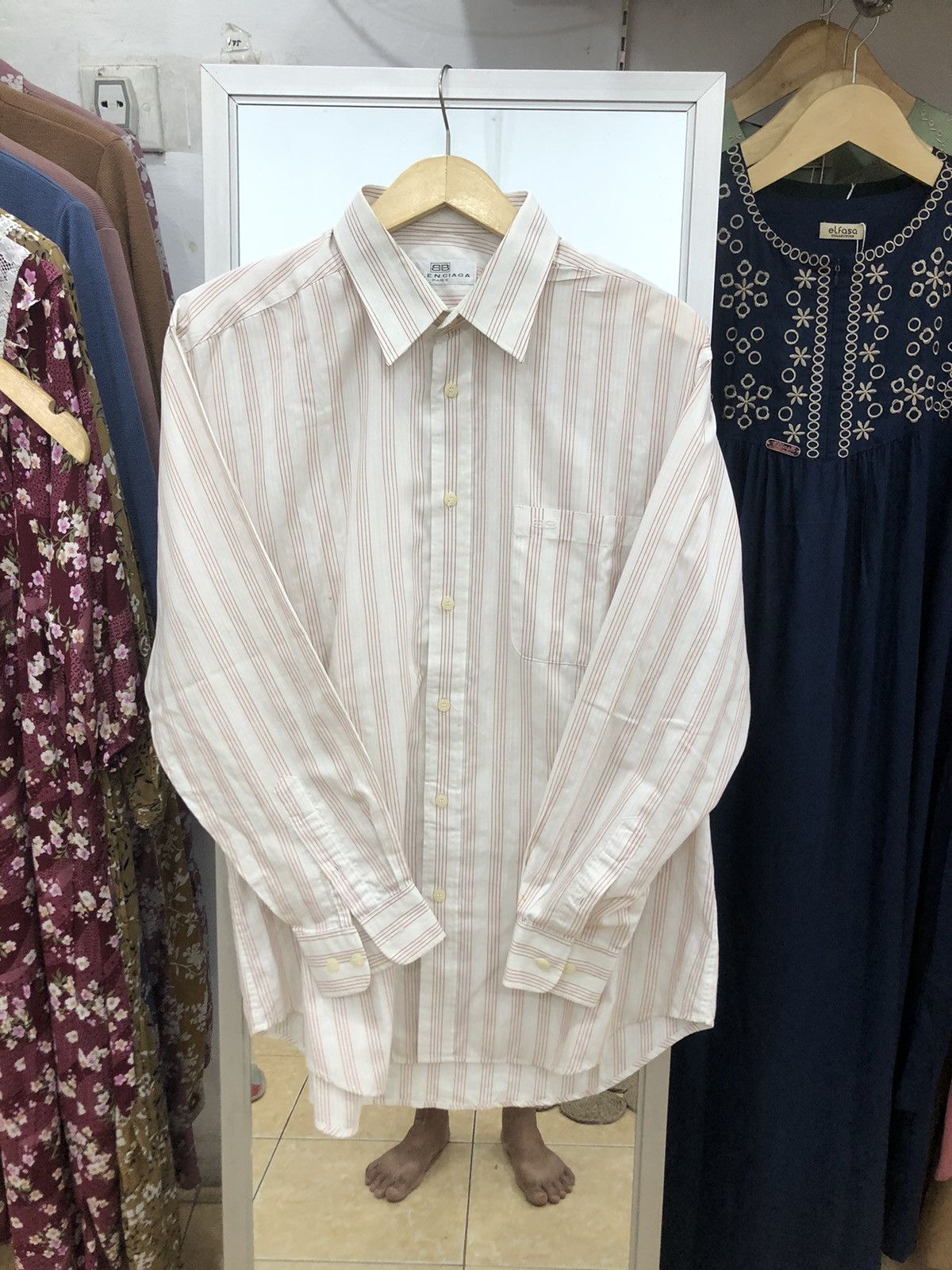 Balenciaga Vintage Balenciaga Striped Shirt Size US XL / EU 56 / 4 - 1 Thumbnail