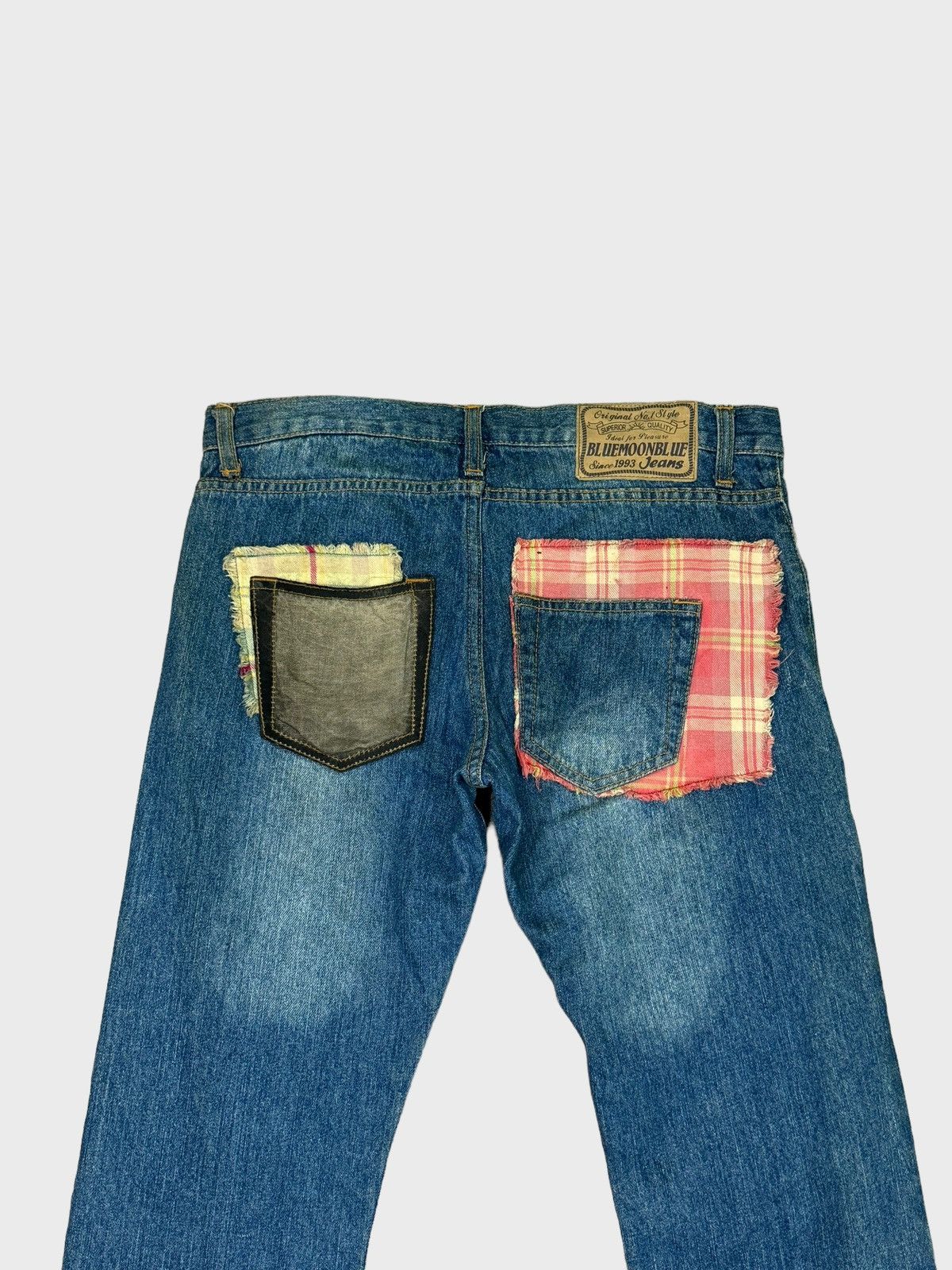 Designer × Japanese Brand BLUE MOON BLUE Patchwork 6 Pocket Distressed Denim Pants Size US 31 - 9 Thumbnail