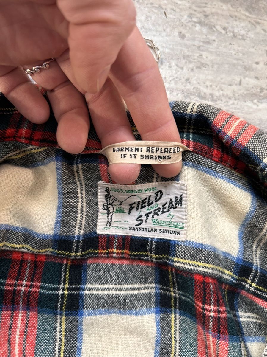 Vintage 1950s Field & Stream Wool Flannel Shirt Size US L / EU 52-54 / 3 - 9 Thumbnail