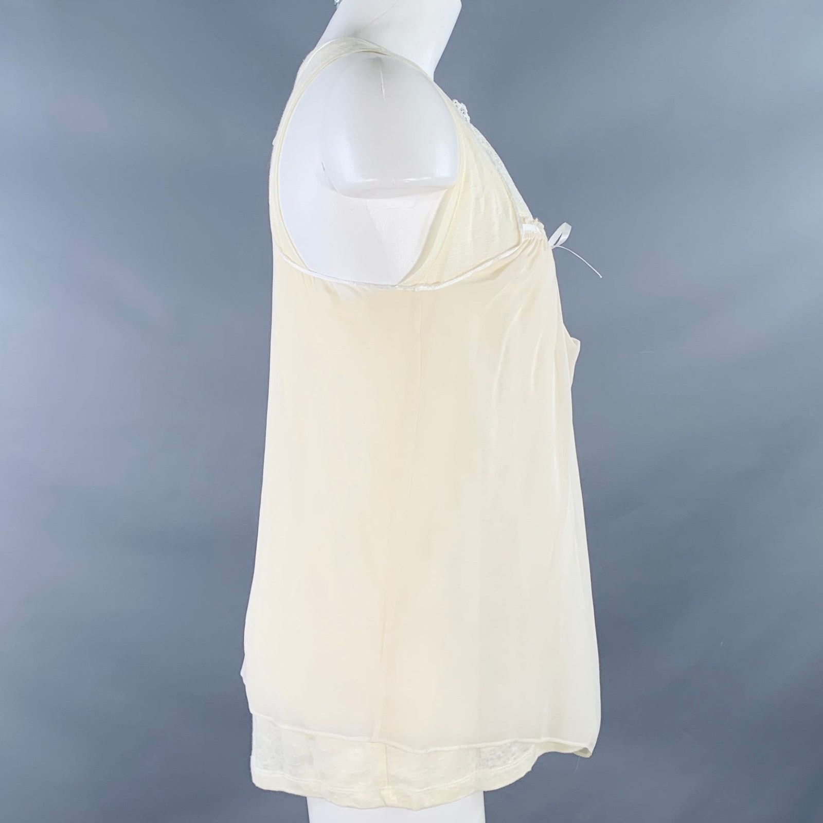 Vanessa Bruno 2 Beige Linen Camisole Tank Double Layer Casual Top Size XS / US 0-2 / IT 36-38 - 3 Thumbnail