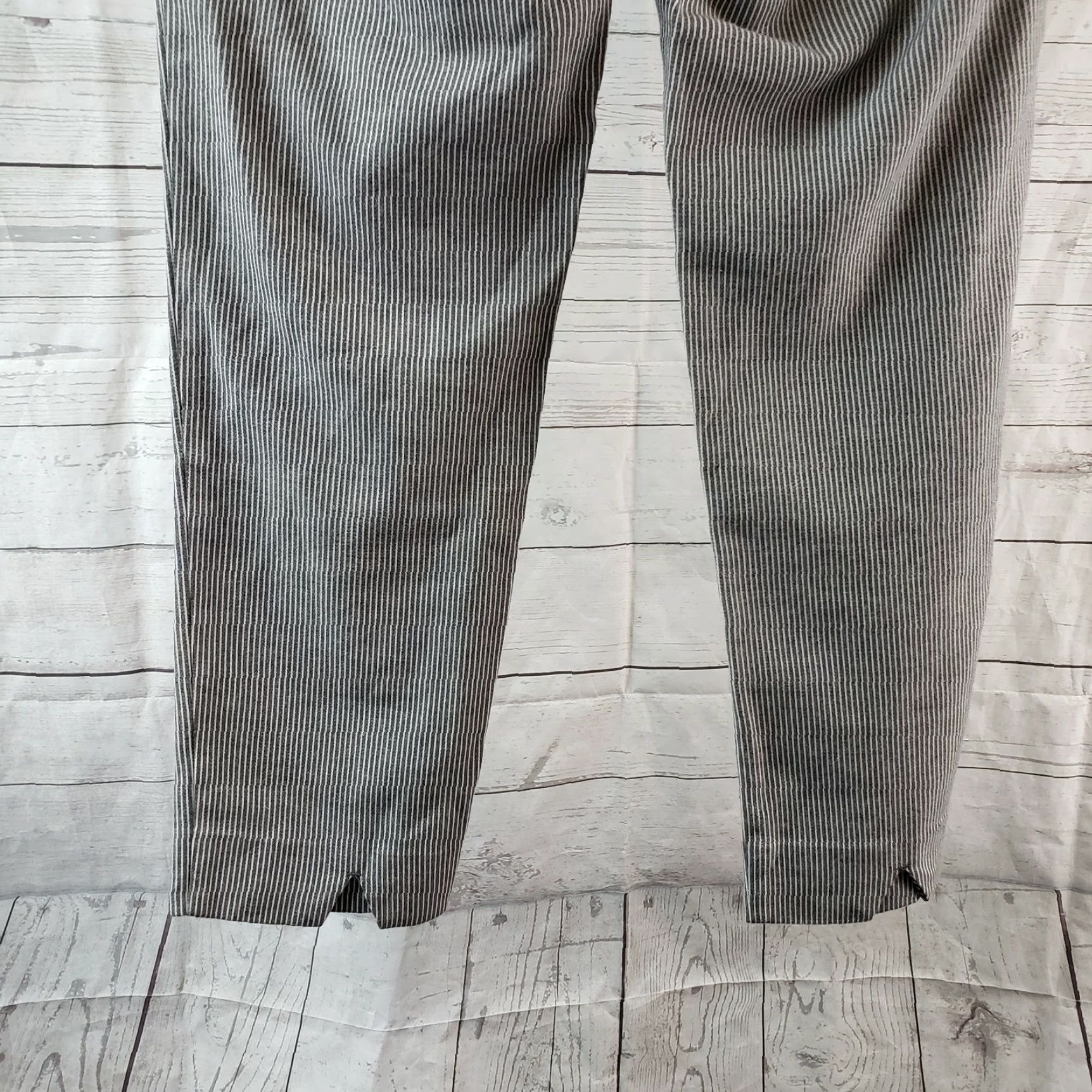 J. Jill J Jill Womens Essential Slim Ankle Pants Sz 8 Gray White Striped Elastic Waist Pants Girls? Size 30" / US 8 / IT 44 - 5 Thumbnail