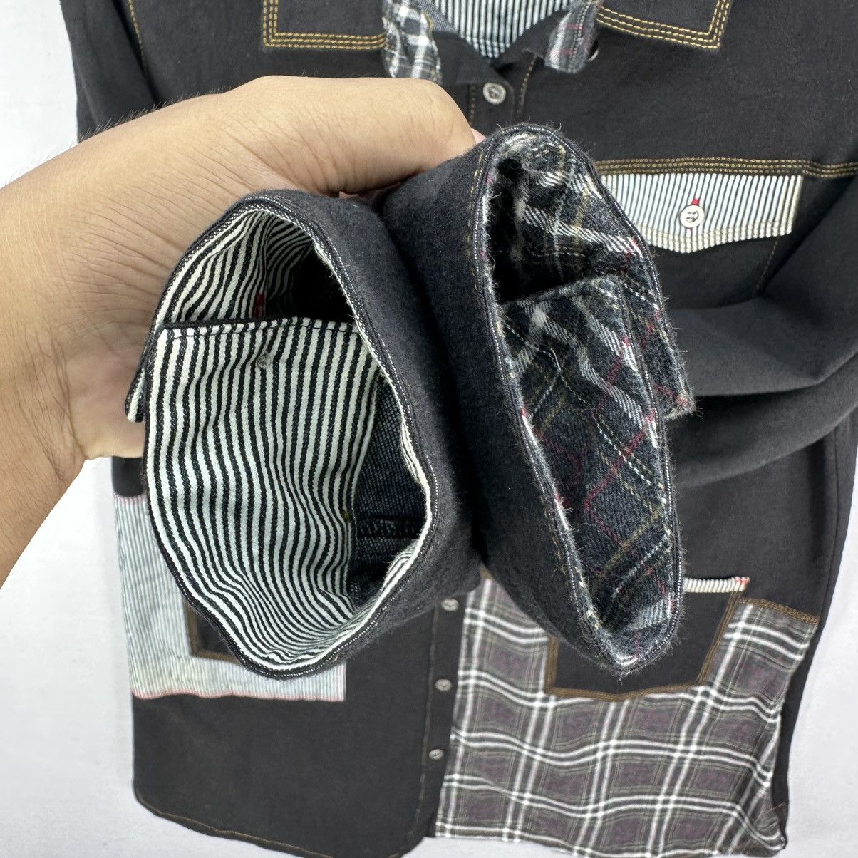 Japanese Brand × Vintage Vintage Flannel Jacket Patchwork by Maturita Size XS / US 0-2 / IT 36-38 - 10 Thumbnail