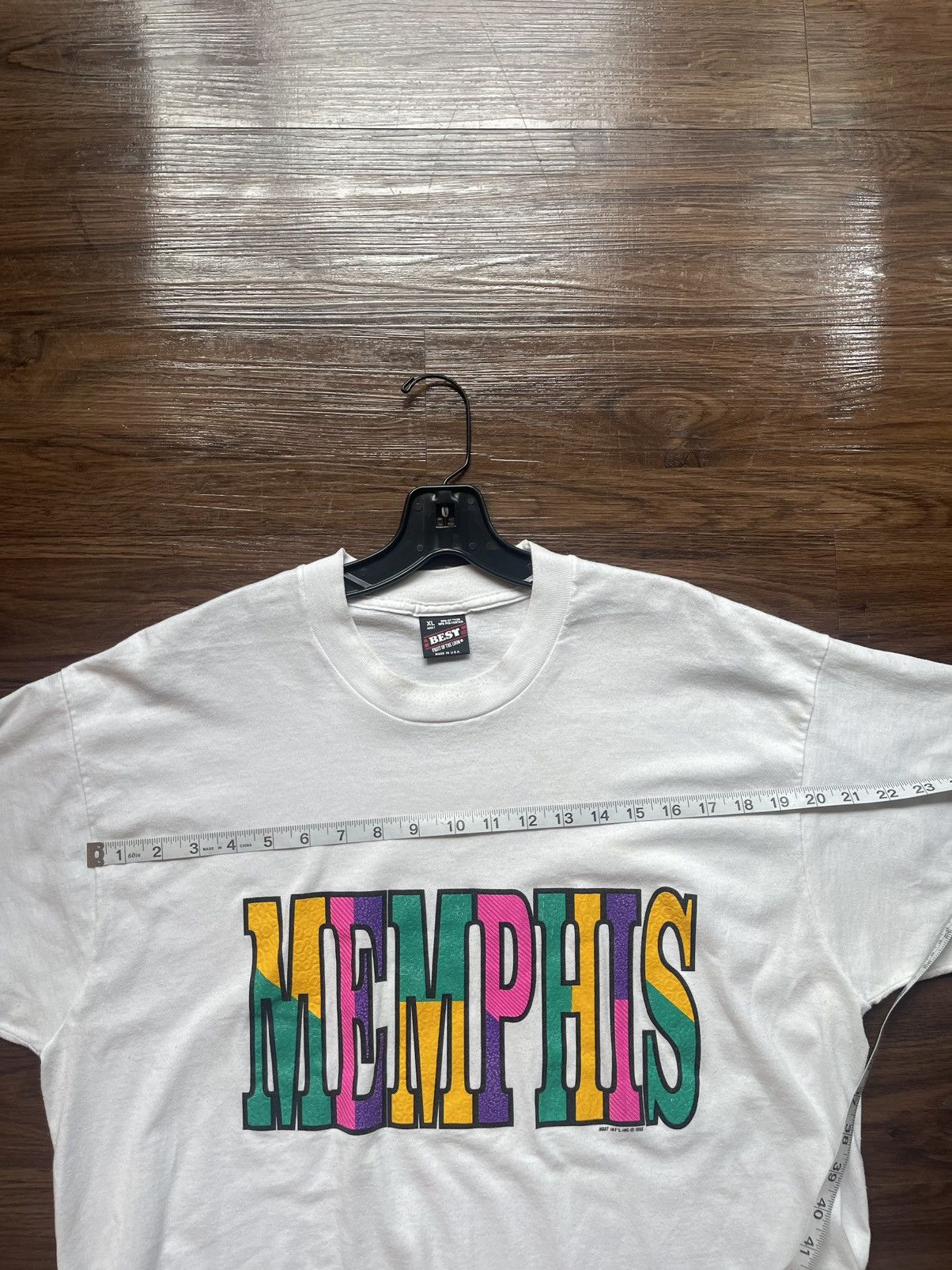 Fruit Of The Loom × Vintage Vintage 1993 Memphis Tennessee Tourist White T-shirt Size US XL / EU 56 / 4 - 6 Thumbnail