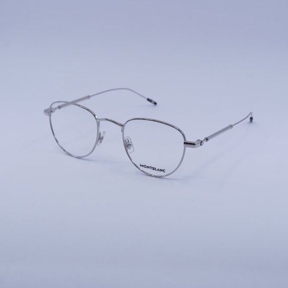 Montblanc Montblanc MB0111O 001 Eyeglasses Silver 49mm Geometric Frame Size ONE SIZE - 8 Thumbnail