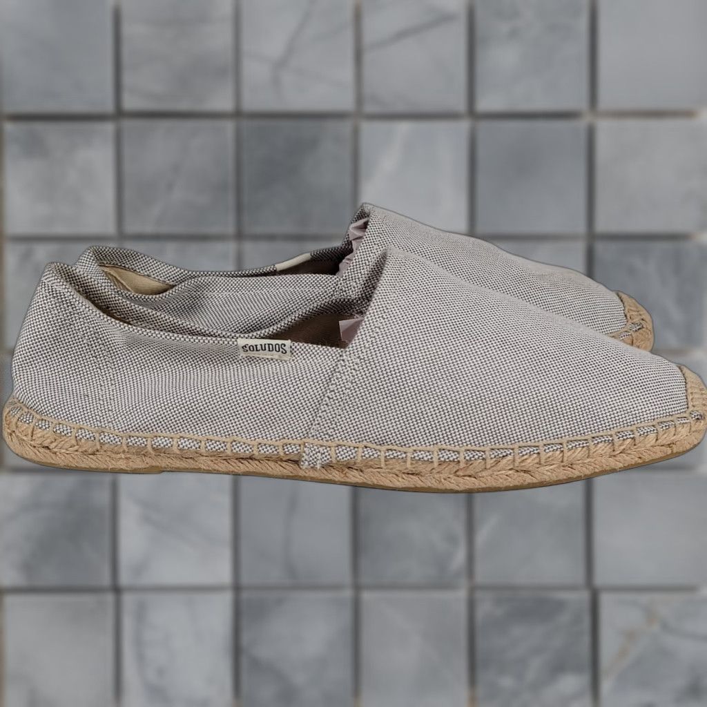Soludos Soludos Almond Toe Platform Espadrille Slip On Gray Textile Canvas Women Size 9 Slip-On Casual Bohemian Nature 90s Style Womens Size US 7 / IT 37 - 1 Thumbnail