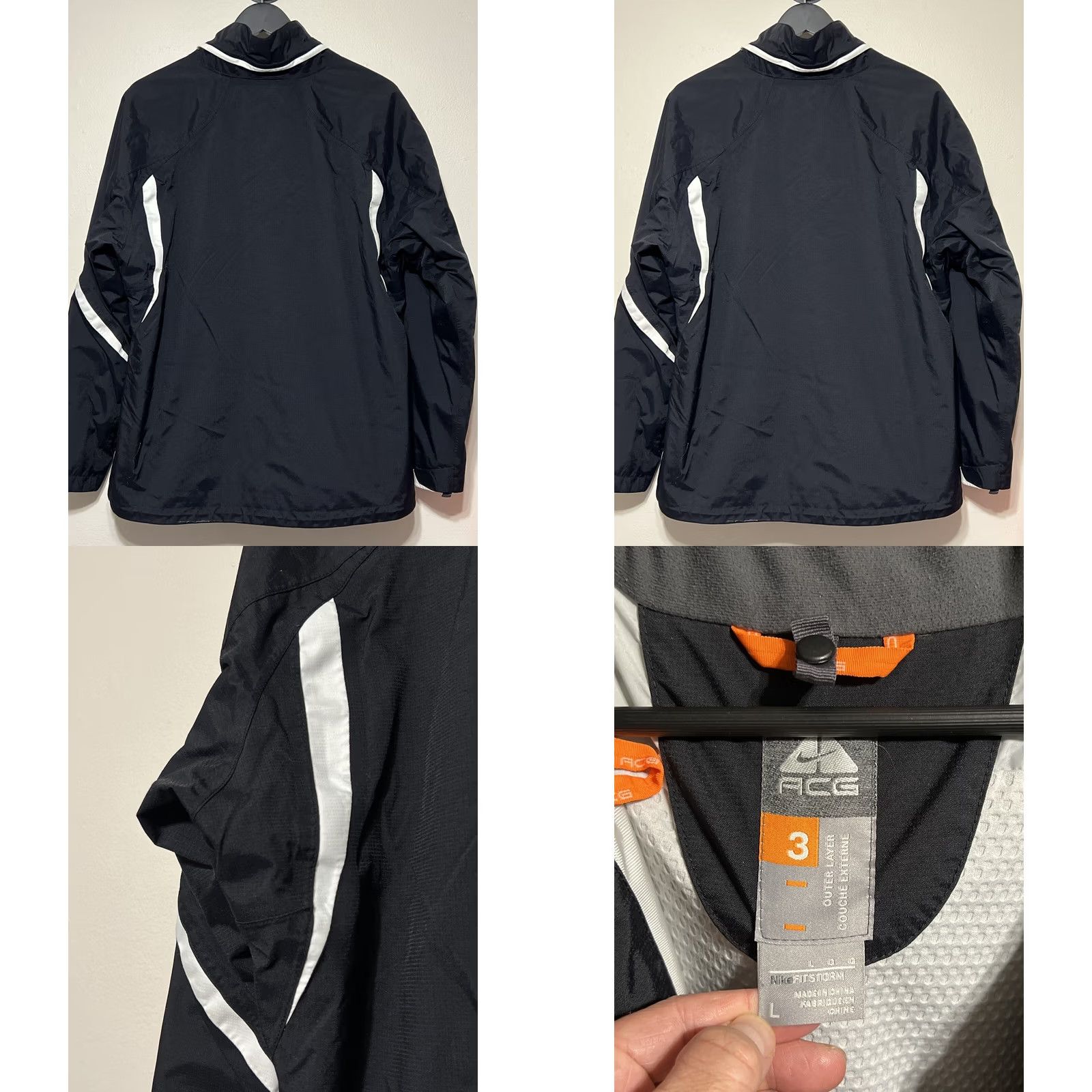 Nike ACG VINTAGE Nike ACG Jacket Womens L Black White Waterproof Shell Hiking Lightweight Size L / US 10 / IT 46 - 8 Thumbnail