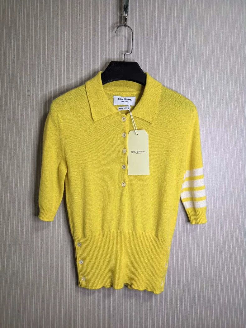 Thom Browne Thom Browne size0 Lemon yellow four stripes pure cashmere s Size US XS / EU 42 / 0 - 1 Thumbnail