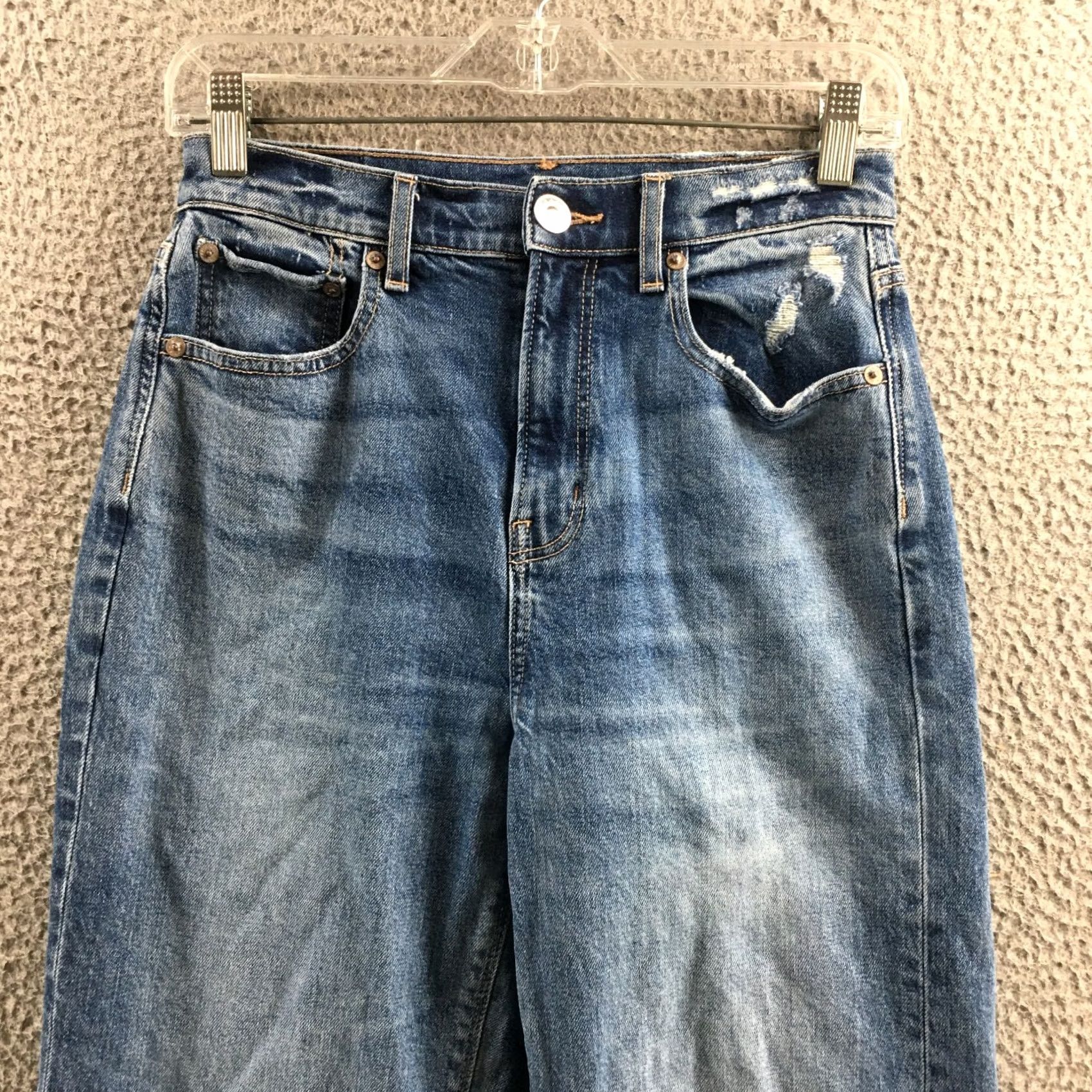 American Eagle Outfitters American Eagle Outfitters Jeans Womens 2 Long Blue Straight 27x28.5 Denim Stretch 5-Pocket Regular Modern Rise Medium Wash Blue Womens Jeans Size 26" / US 2 / IT 38 - 2 Thumbnail