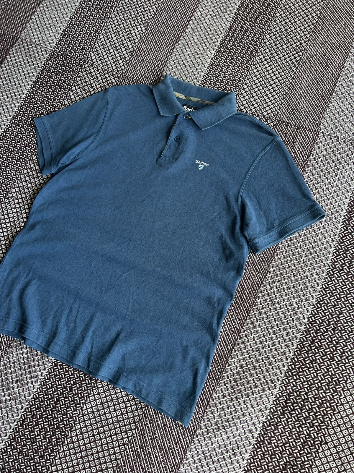 Barbour Barbour Polo T-shirt Mens Solid Style Blue Size Medium Size US M / EU 48-50 / 2 - 2 Thumbnail