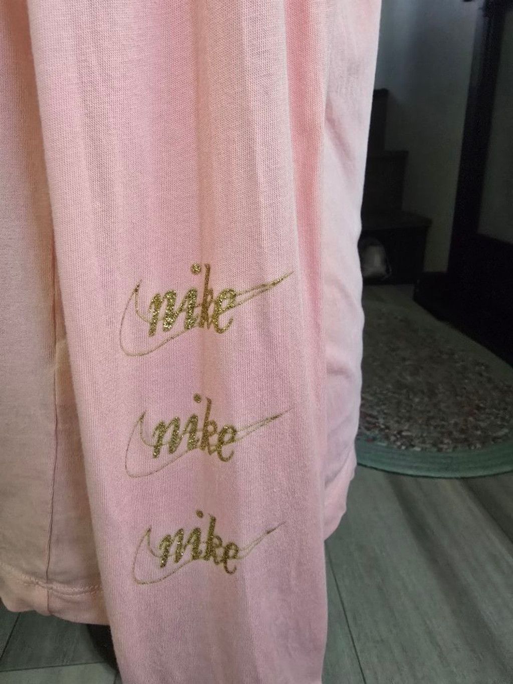Nike Women's Nike Pink Long Sleeve Tee with Gold Logo - Size L Size L / US 10 / IT 46 - 5 Thumbnail