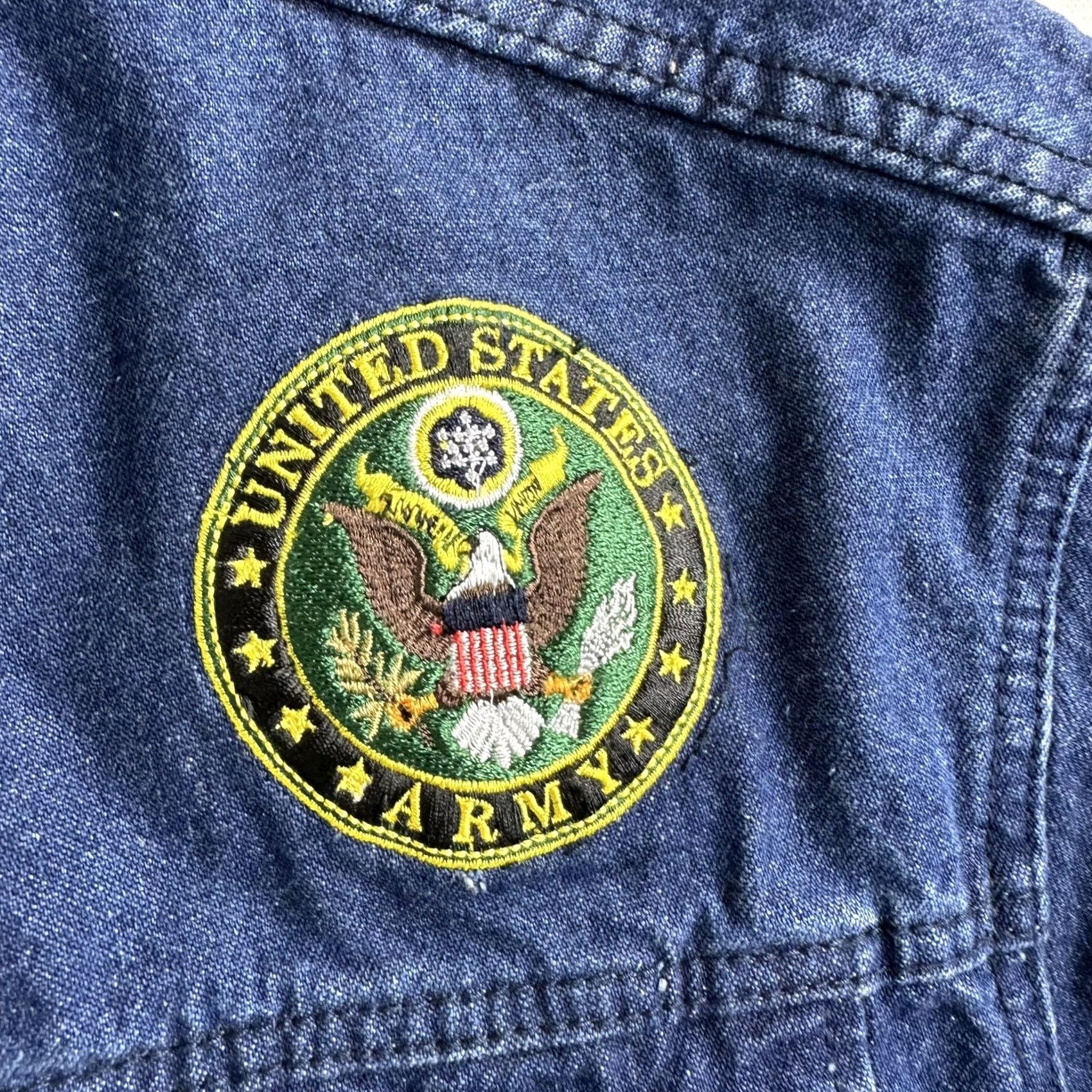 Vintage VINTAGE United States Army Denim Trucker Jacket 2XL Blue Army Patches United States Army Jacket Men Size US XXL / EU 58 / 5 - 5 Thumbnail