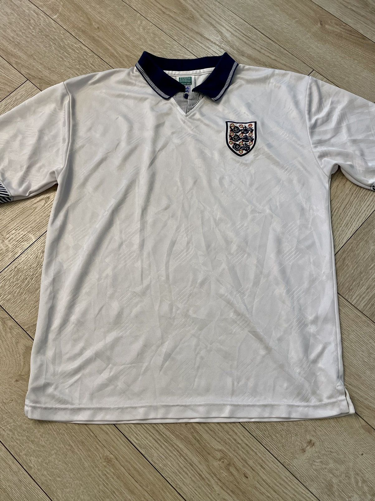 Vintage Score Draw England 1990 Away Jersey White football Shirt Size US L / EU 52-54 / 3 - 3 Thumbnail