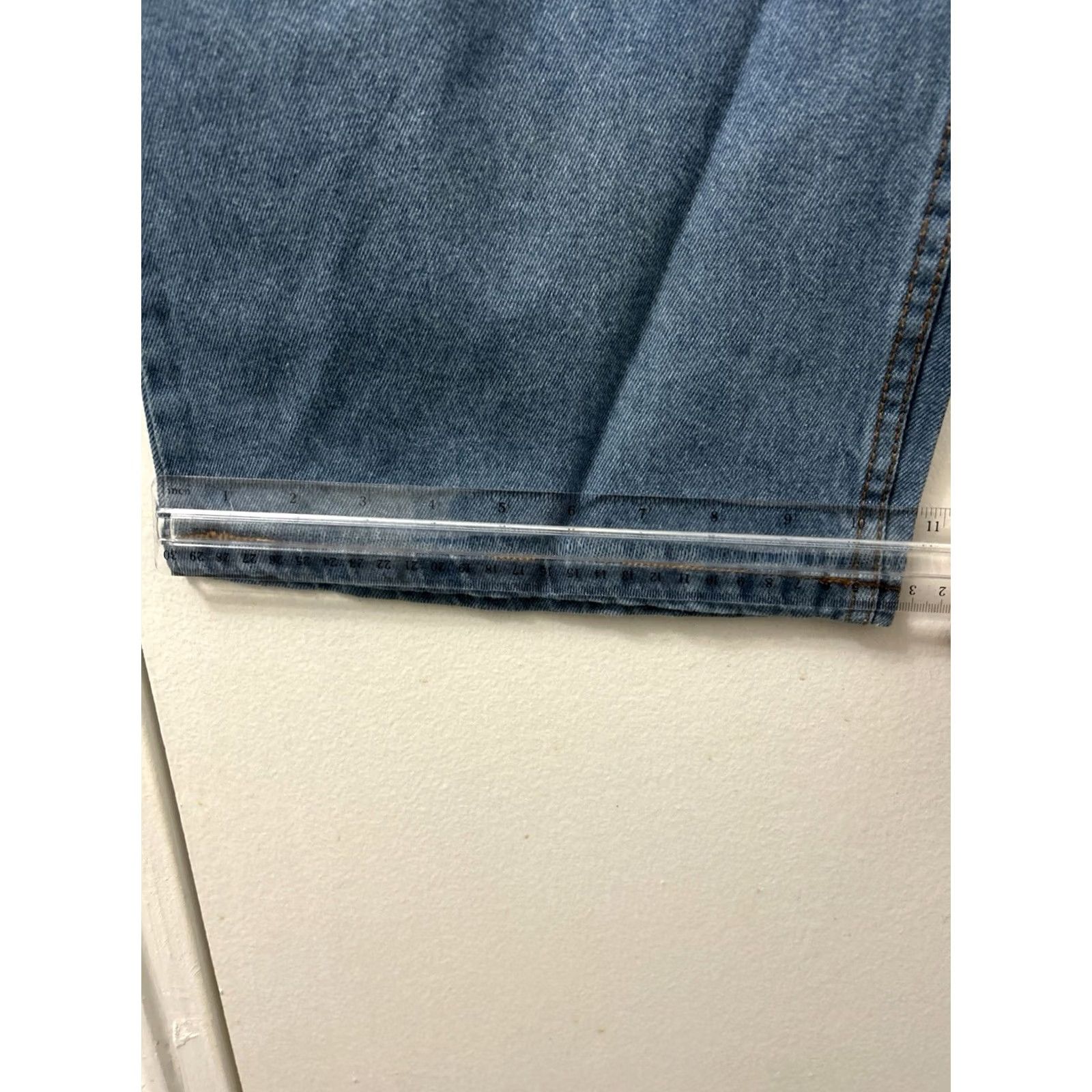 Vintage VINTAGE Woman Within Jeans Womens 20x28 Blue Wash Natural Fit Straight Leg Denim NWT Size 42" / US 20 - 7 Thumbnail