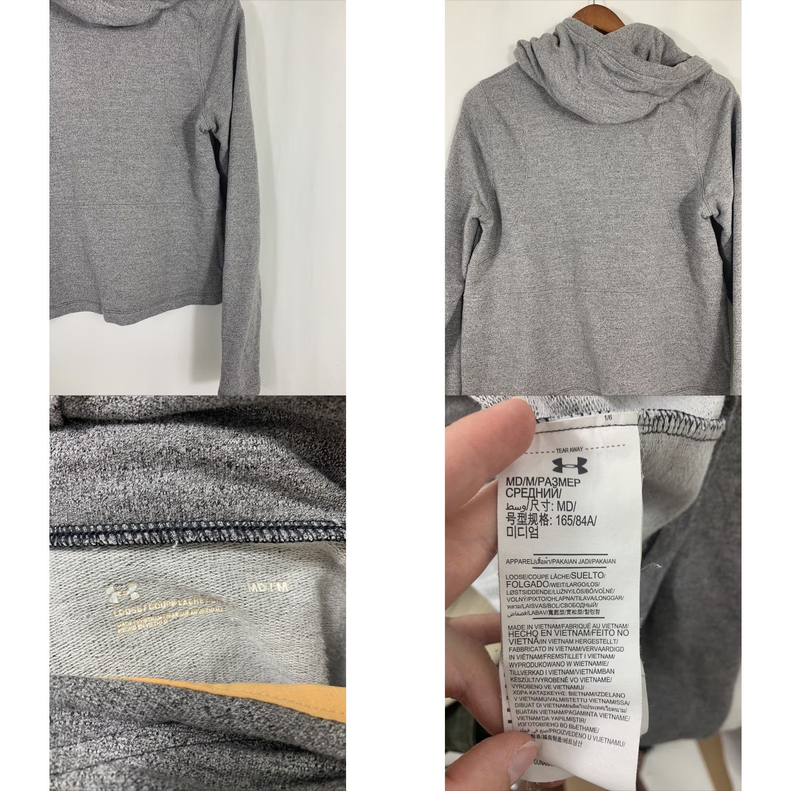 Under Armour Under Armour Women’s Sweatshirt Hoodie Cowl Neck Gray M Cropped Loose Pullover Activewear Size M / US 6-8 / IT 42-44 - 8 Thumbnail