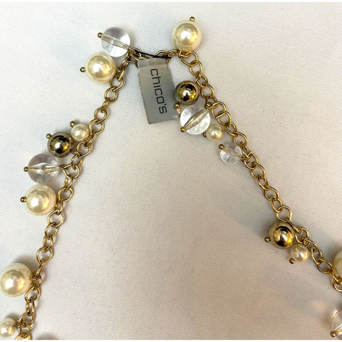 Chicos CHICO's Faux Pearl Bobble Gold Tone 18" Necklace | NWT Size ONE SIZE - 5 Thumbnail