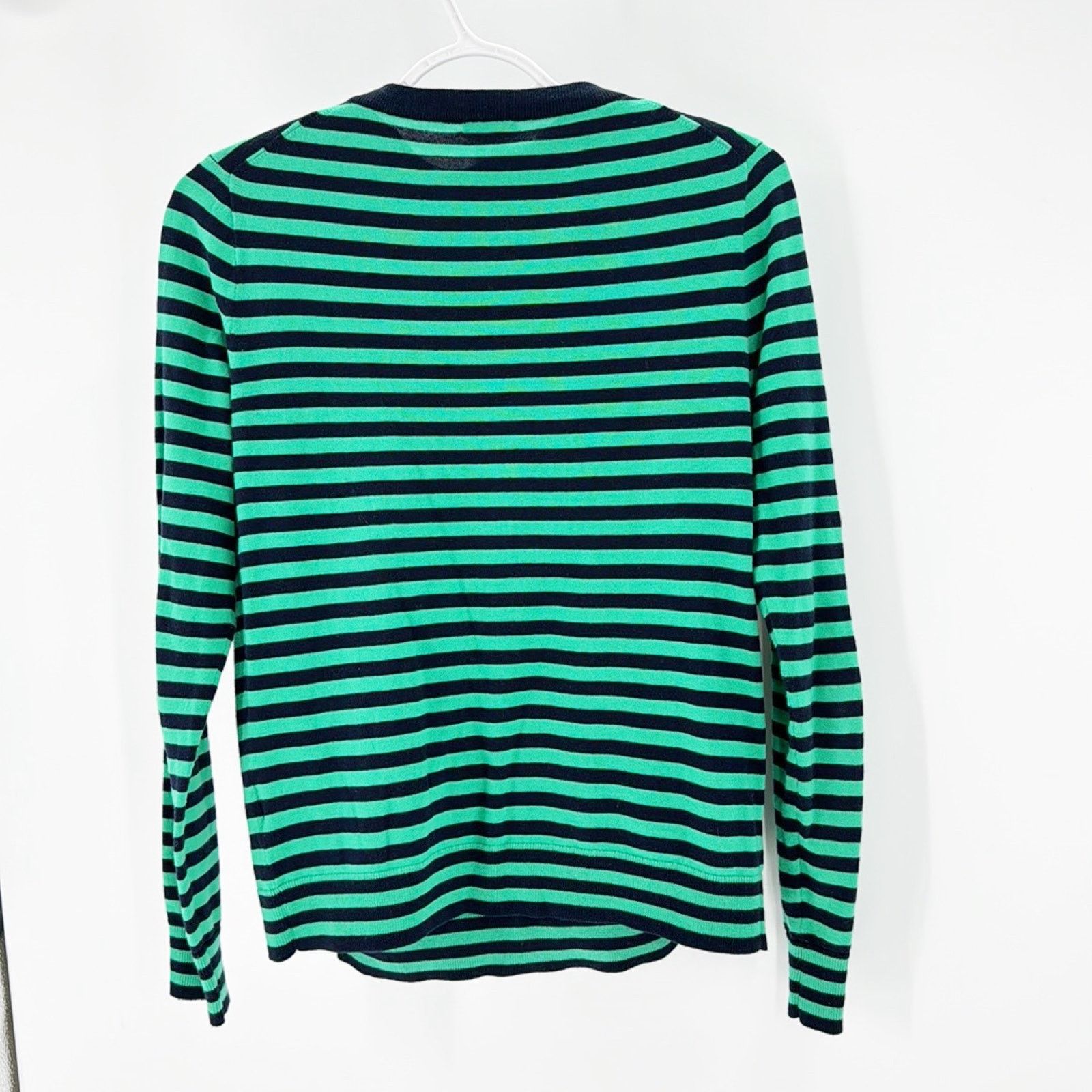 J.Crew J.Crew Striped Caryn cardigan sweater green blue classic set Size S / US 4 / IT 40 - 3 Thumbnail