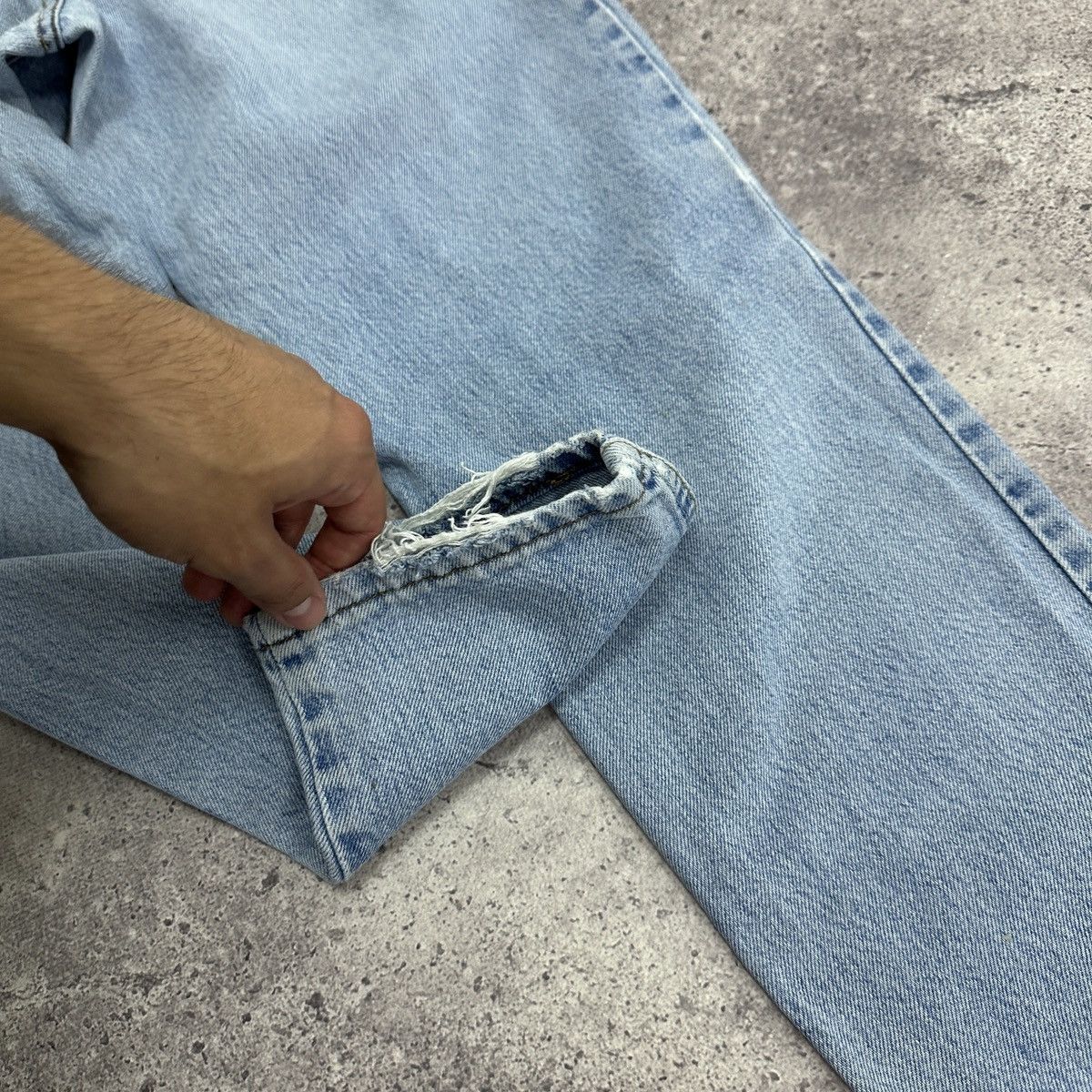 Levi's Vintage 90s Levis 501 Orange Tab Knifes Agony custom jeans Size US 30 / EU 46 - 17 Thumbnail