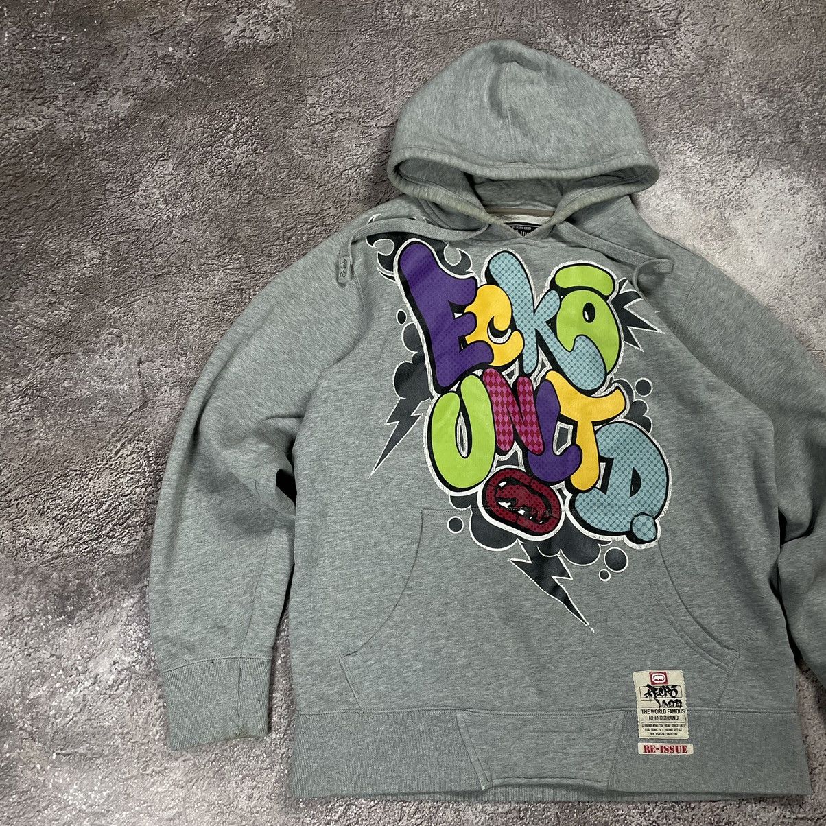 Vintage Vintage Y2K Ecko Graphic Hoodie Skate Streetwear Grey Slim S Size US S / EU 44-46 / 1 - 4 Thumbnail
