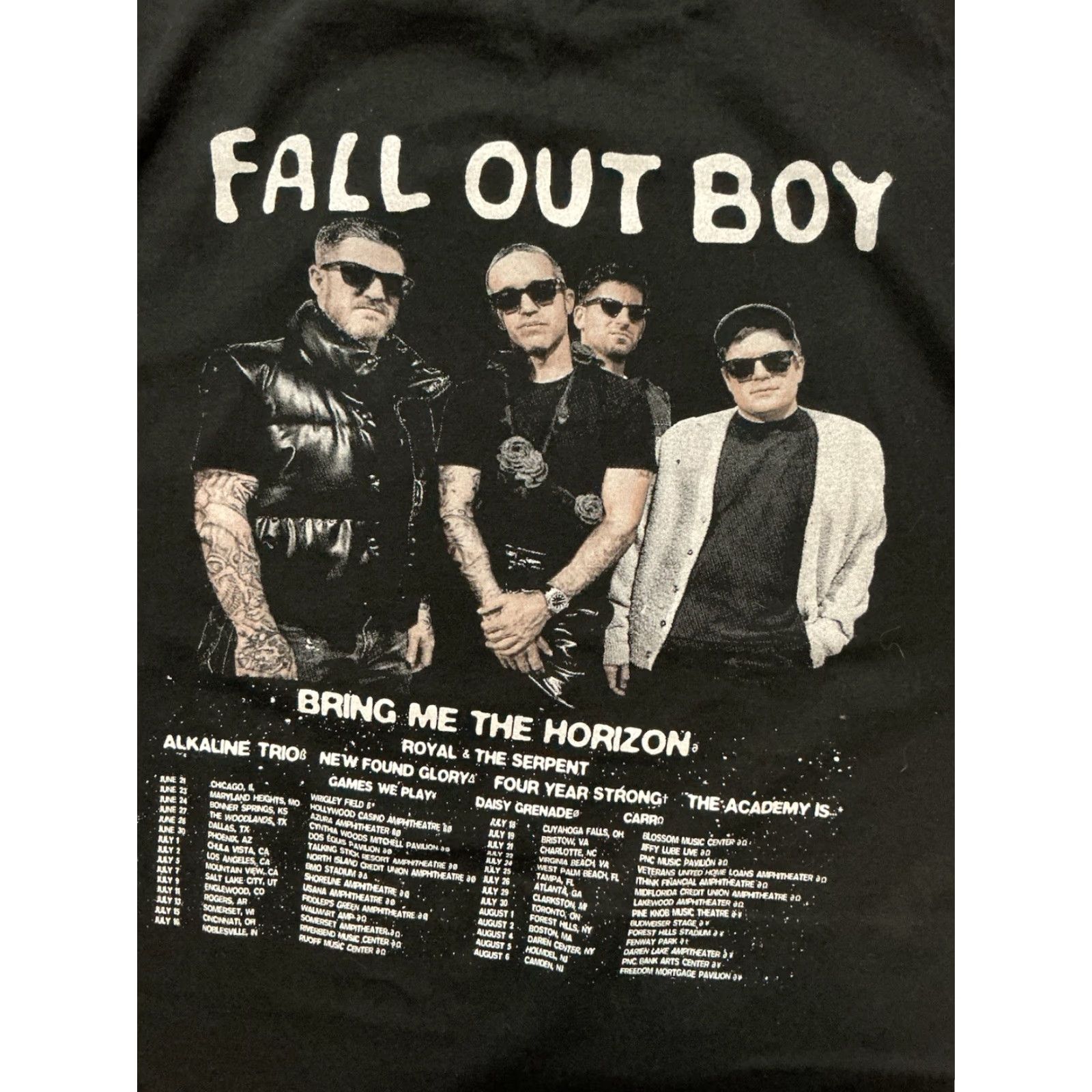 Vintage Fall Out Boy Bring Me The Horizon Tour Rock Band Face Graphic Black T-Shirt Sz.L Size US L / EU 52-54 / 3 - 8 Thumbnail