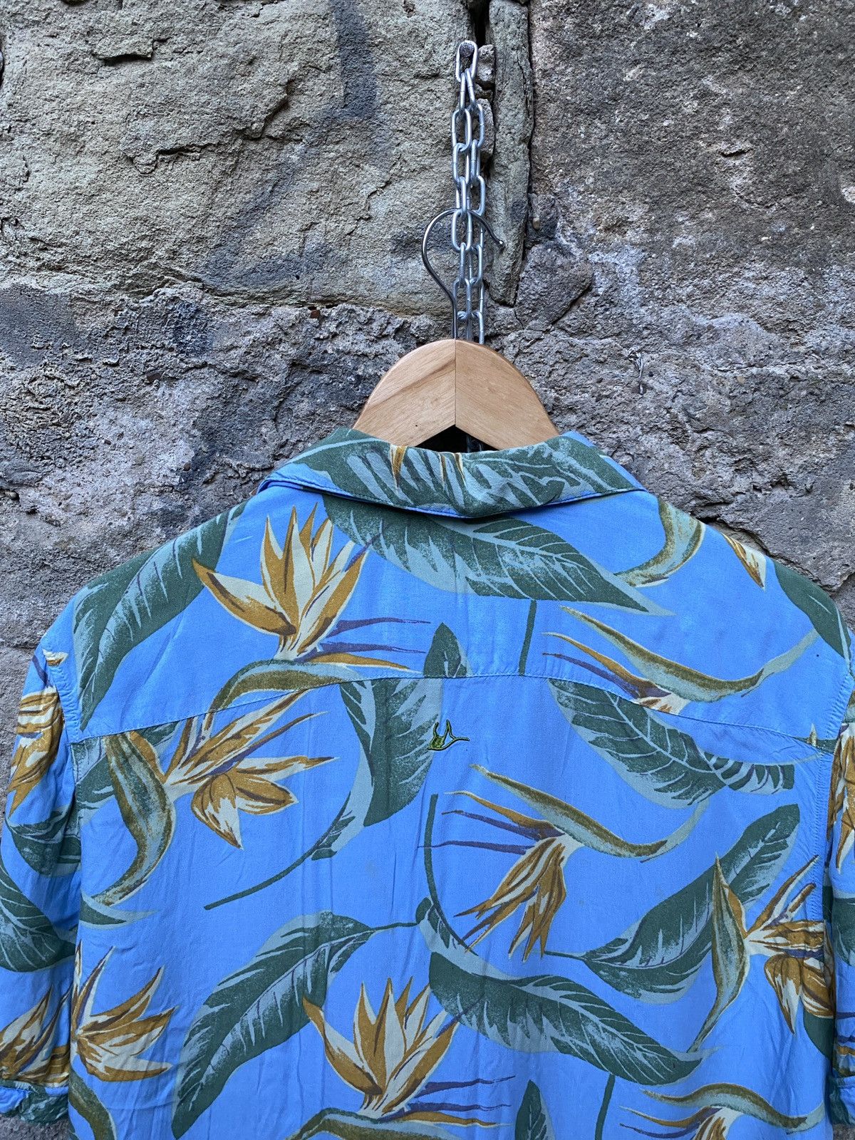 Vintage Blue Vintage Hawaiian Short Sleeve Shirt Floral Leaves Size US L / EU 52-54 / 3 - 8 Thumbnail