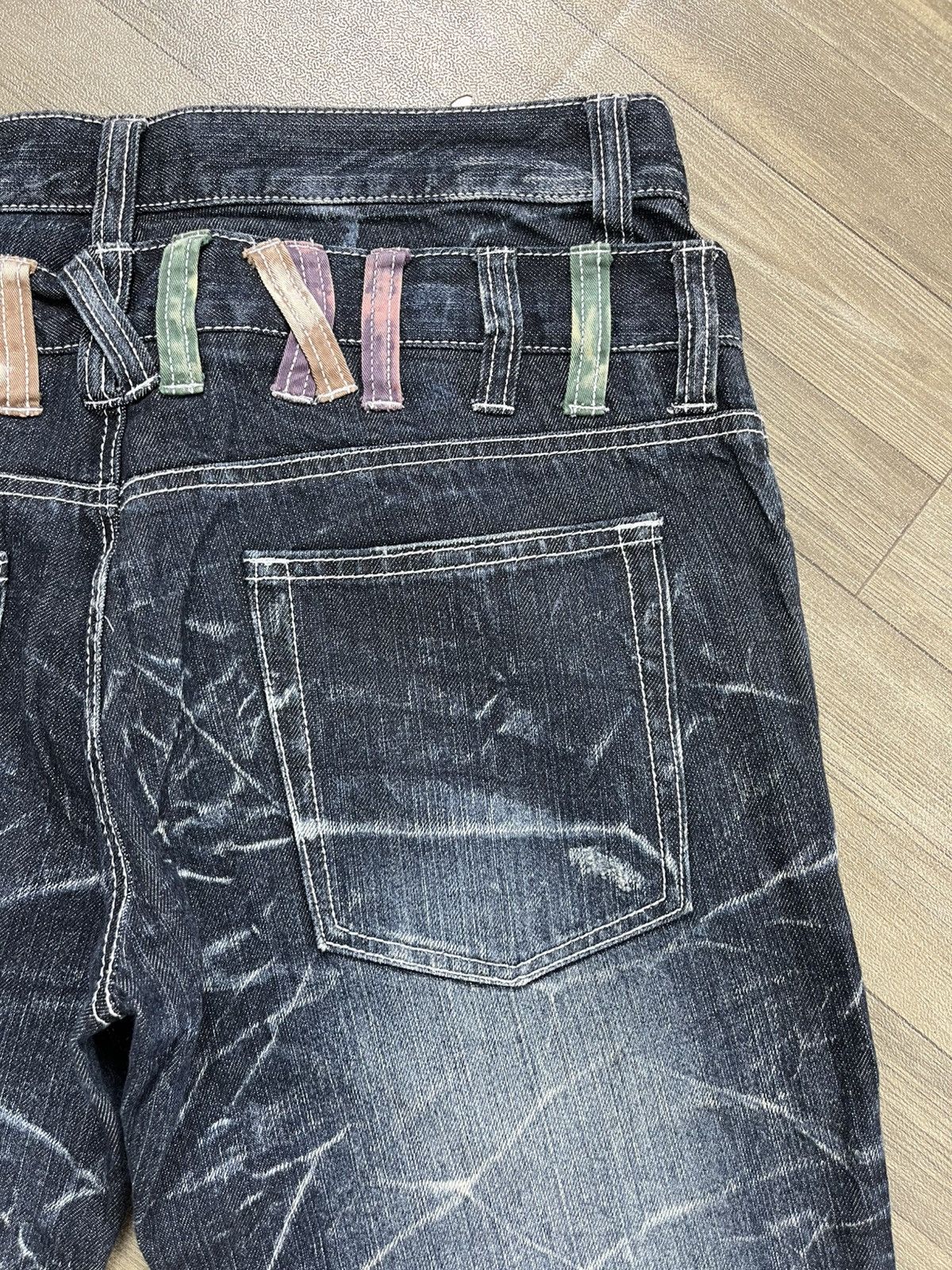 Japanese Brand Nylaus Double Waist Distressed Faded Jeans Ppfm Style Y2k Size US 32 / EU 48 - 13 Thumbnail
