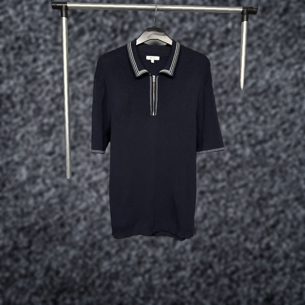 Reiss Reiss Polo Shirt Knit Mens Size L Blue Polo Shirt Mens L Blue Knit Polo Reiss Size US L / EU 52-54 / 3 - 1 Thumbnail