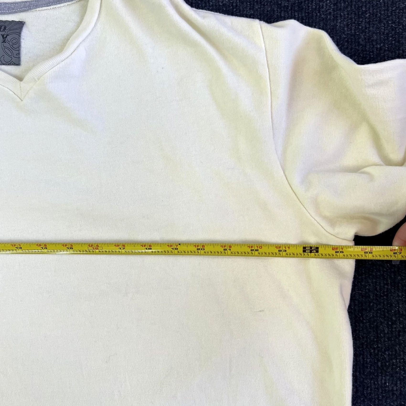 Old Navy Old Navy Shirt Mens XL White Long Sleeve V-Neck Cotton Tee T-Shirt Top Size US XL / EU 56 / 4 - 6 Thumbnail