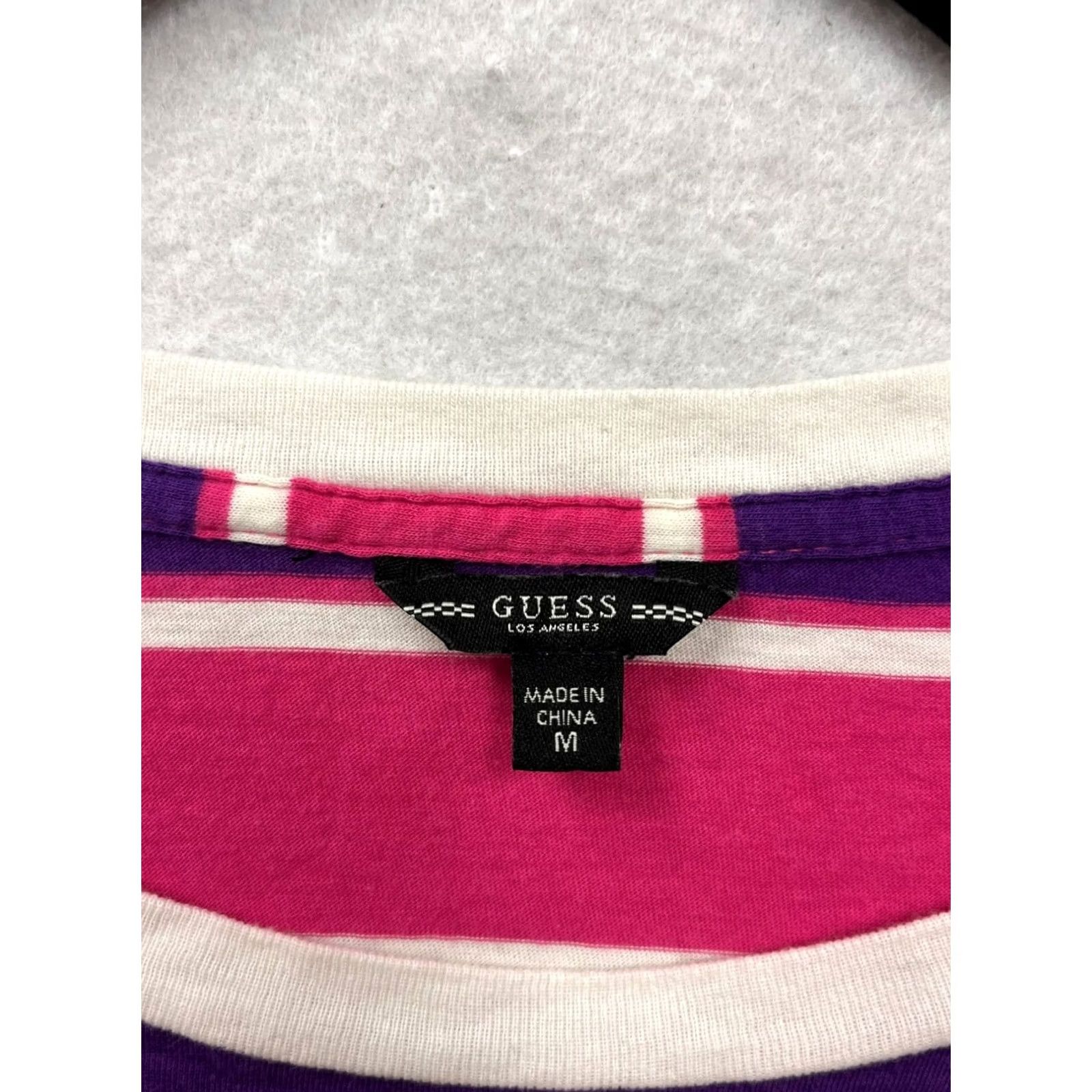 Guess Guess Womens T-Shirt Striped Pink & Purple Medium Size M / US 6-8 / IT 42-44 - 3 Thumbnail