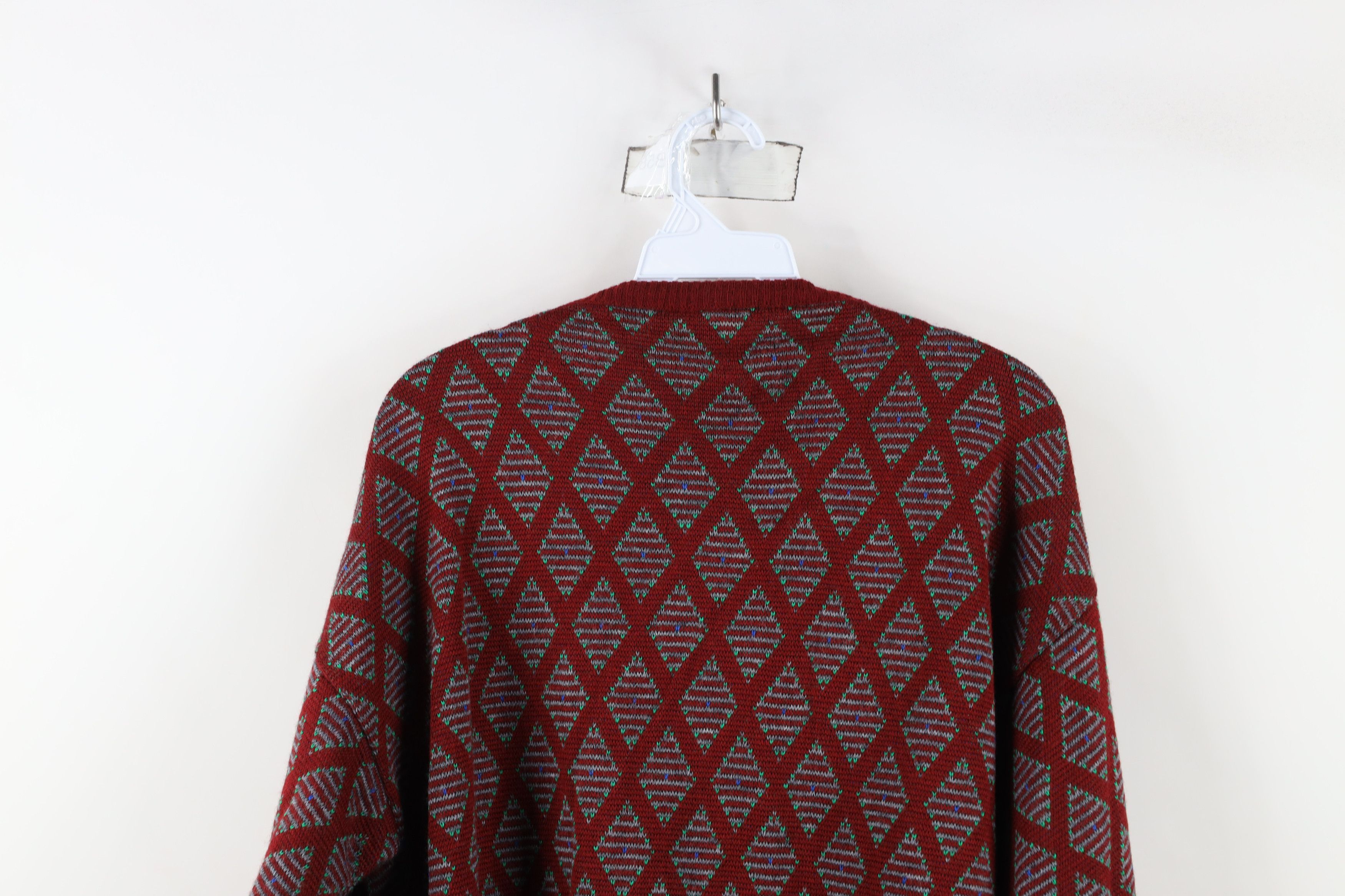 Vintage Vintage 90s Streetwear Blend Diamond Knit Crewneck Sweater Size US M / EU 48-50 / 2 - 11 Thumbnail