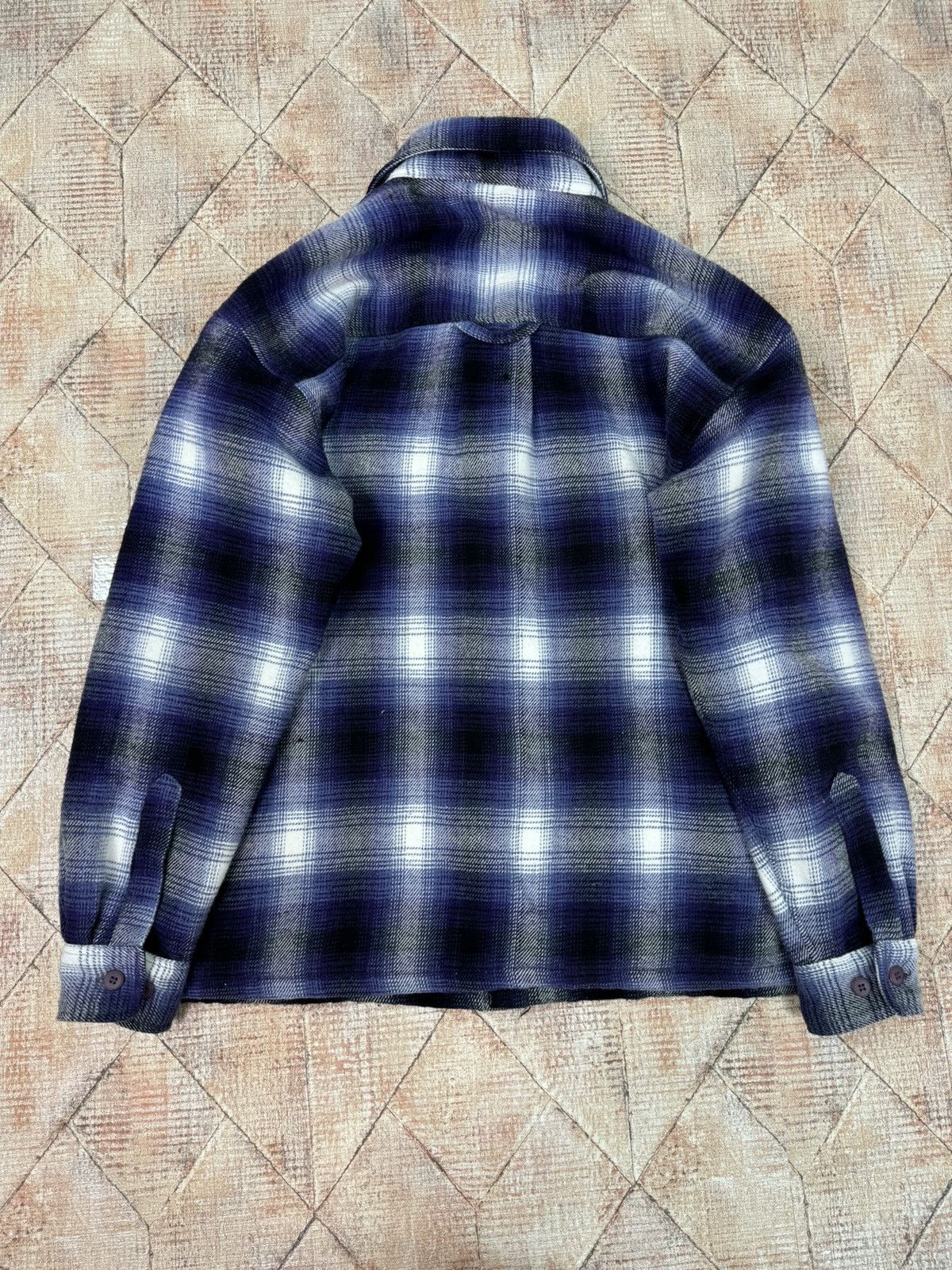 Needles × Vintage Vintage Sherpa Flannel Shirt Purple Needles Style Overshirt Size US L / EU 52-54 / 3 - 6 Thumbnail
