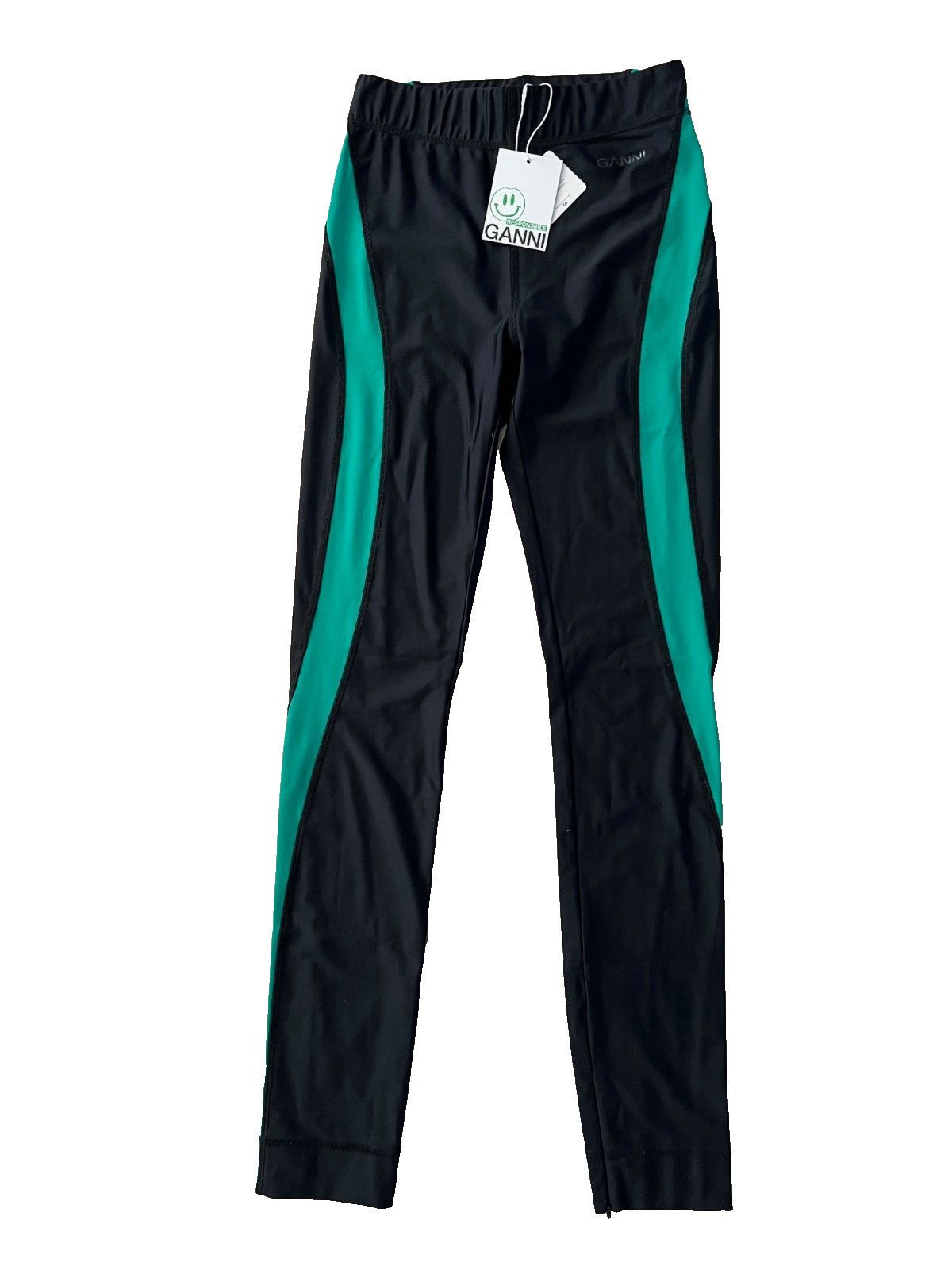 Ganni GANNI Athletic Stretch Zip Leggings Black Green ( 34 / S ) Size 27" / US 4 / IT 40 - 4 Thumbnail