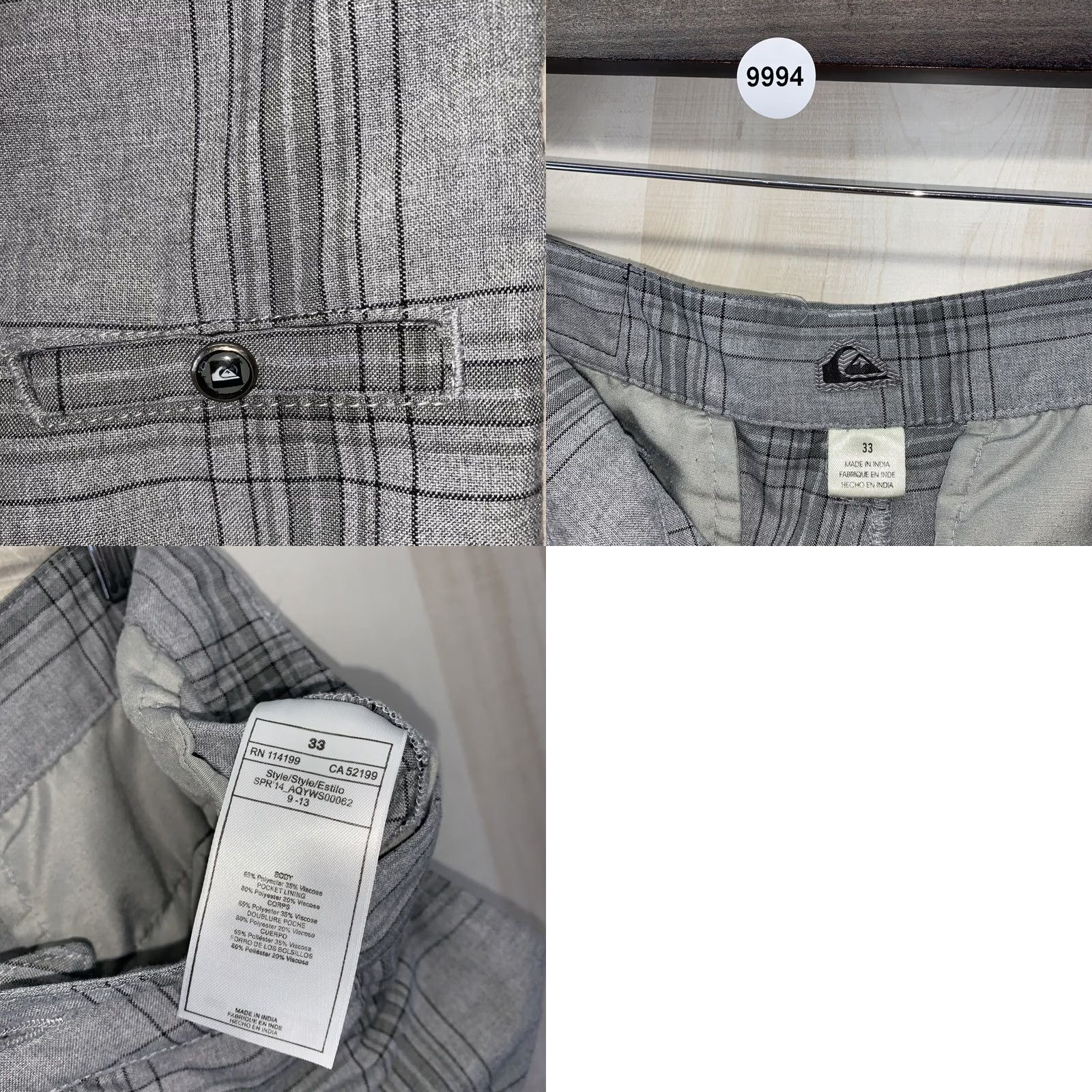 O'Neill O’Neil Estilo Gray Plaid Bermuda Mens Shorts Size 33-9994 Size US 33 - 8 Thumbnail