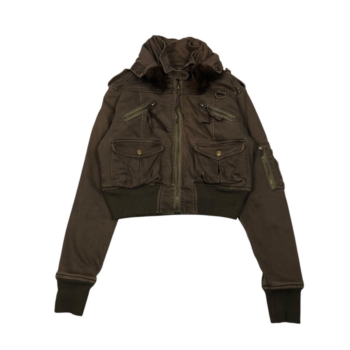 🔥VINTAGE CROPPED BOMBER BIKER JACKET HEAVEN AND EARTH