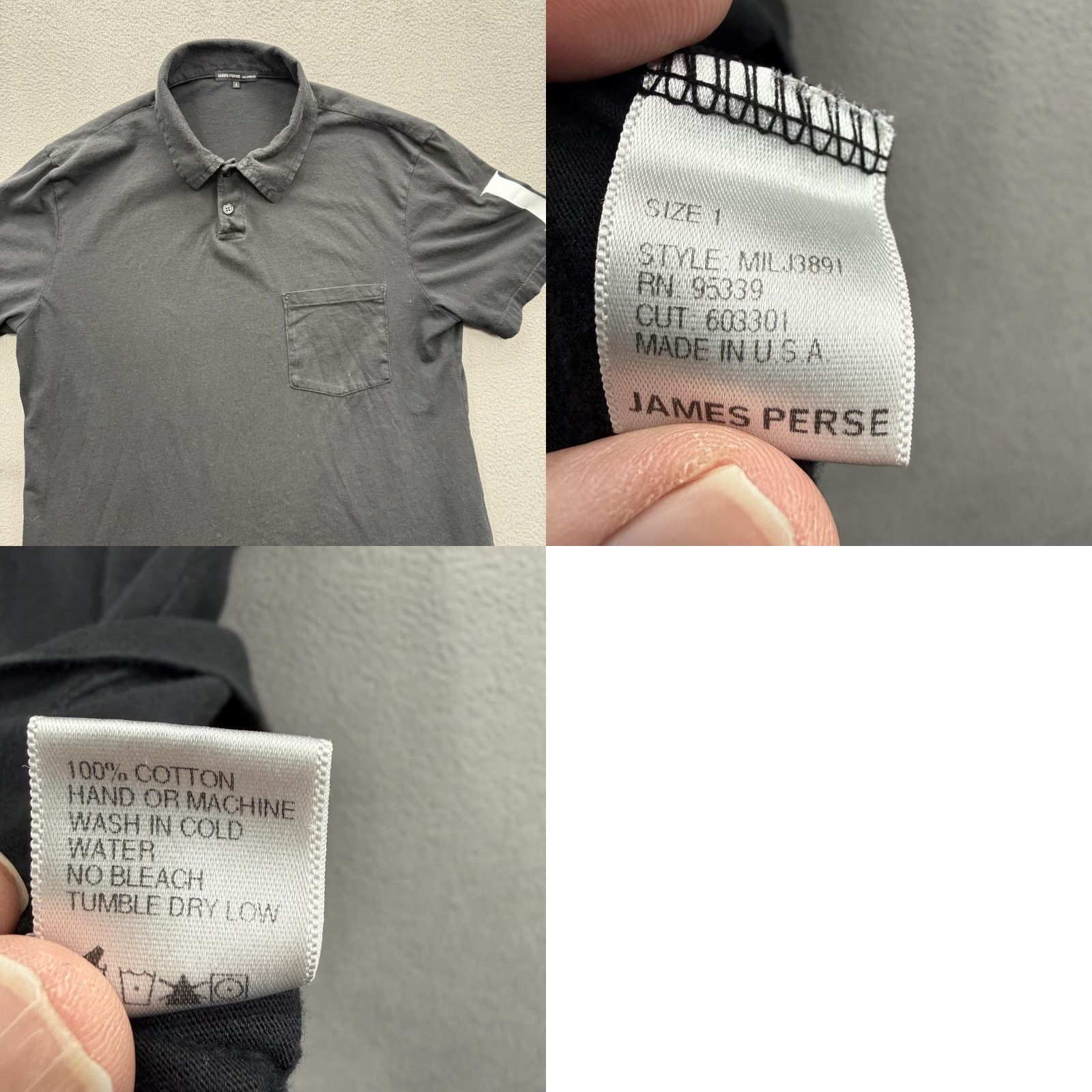 James Perse James Perse Polo Shirt Mens S Black Chest Pocket Short Sleeve Made In USA MLJ3891 Size US S / EU 44-46 / 1 - 8 Thumbnail
