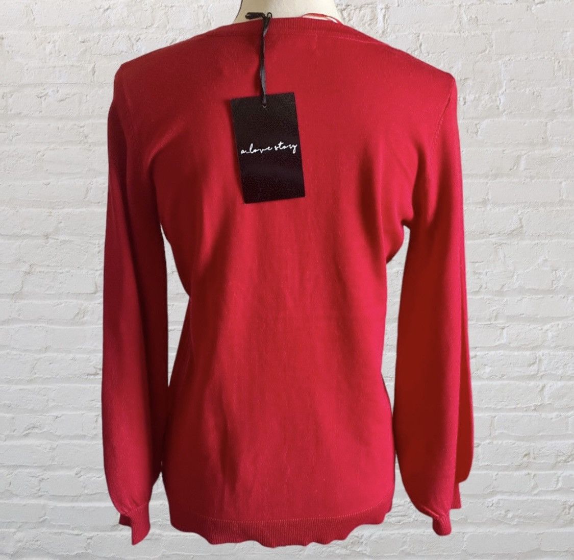 Other RED JADE CUTOUT BALLOON SLEEVE KNIT PULLOVER TOP Size S / US 4 / IT 40 - 7 Thumbnail