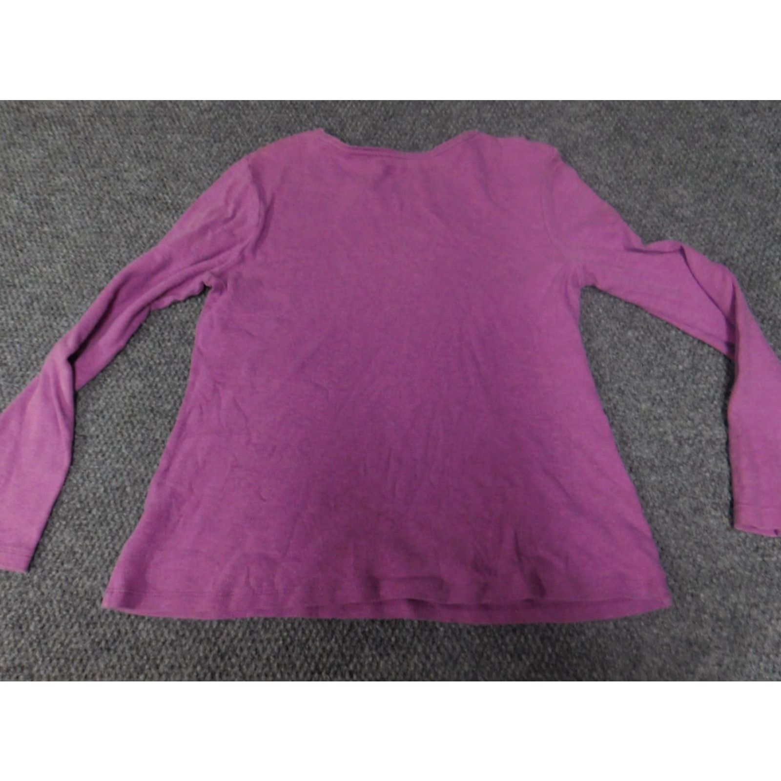 Croft & Barrow Croft & Barrow Womens Blouse M Purple Pullover Casual Crew Neck Long Sleeve Cotton Polyester Rayon Regular Breathable Classic Size M / US 6-8 / IT 42-44 - 6 Thumbnail