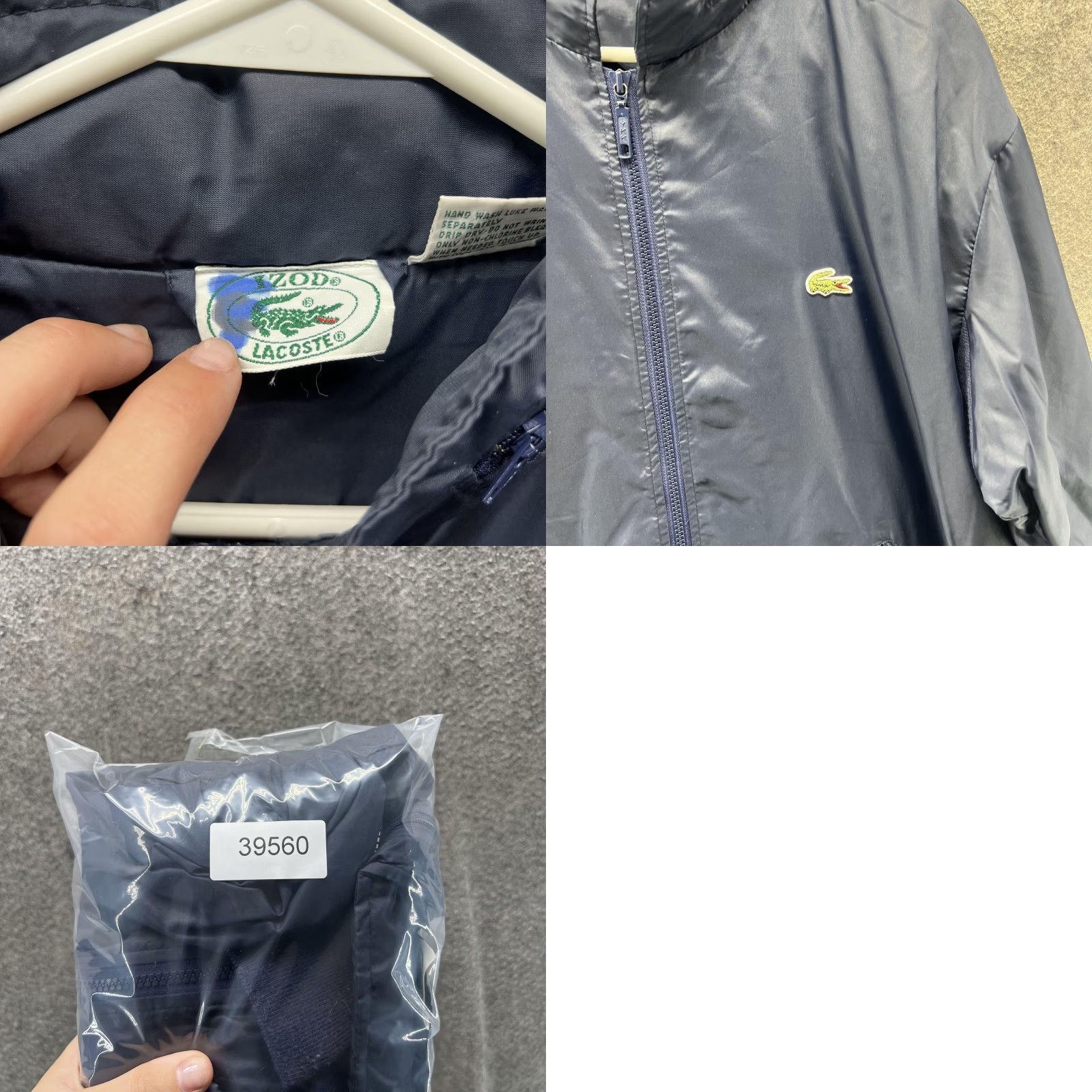 Izod VINTAGE Izod Lacoste Jacket Mens S Navy Blue Nylon Full Zip Bomber 80s Size US S / EU 44-46 / 1 - 8 Thumbnail