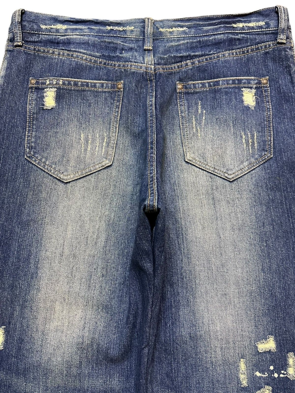 Japanese Brand Vintage Exhibisionist Baggy Wide Leg Grunge Distressed Denim Size US 34 / EU 50 - 6 Thumbnail