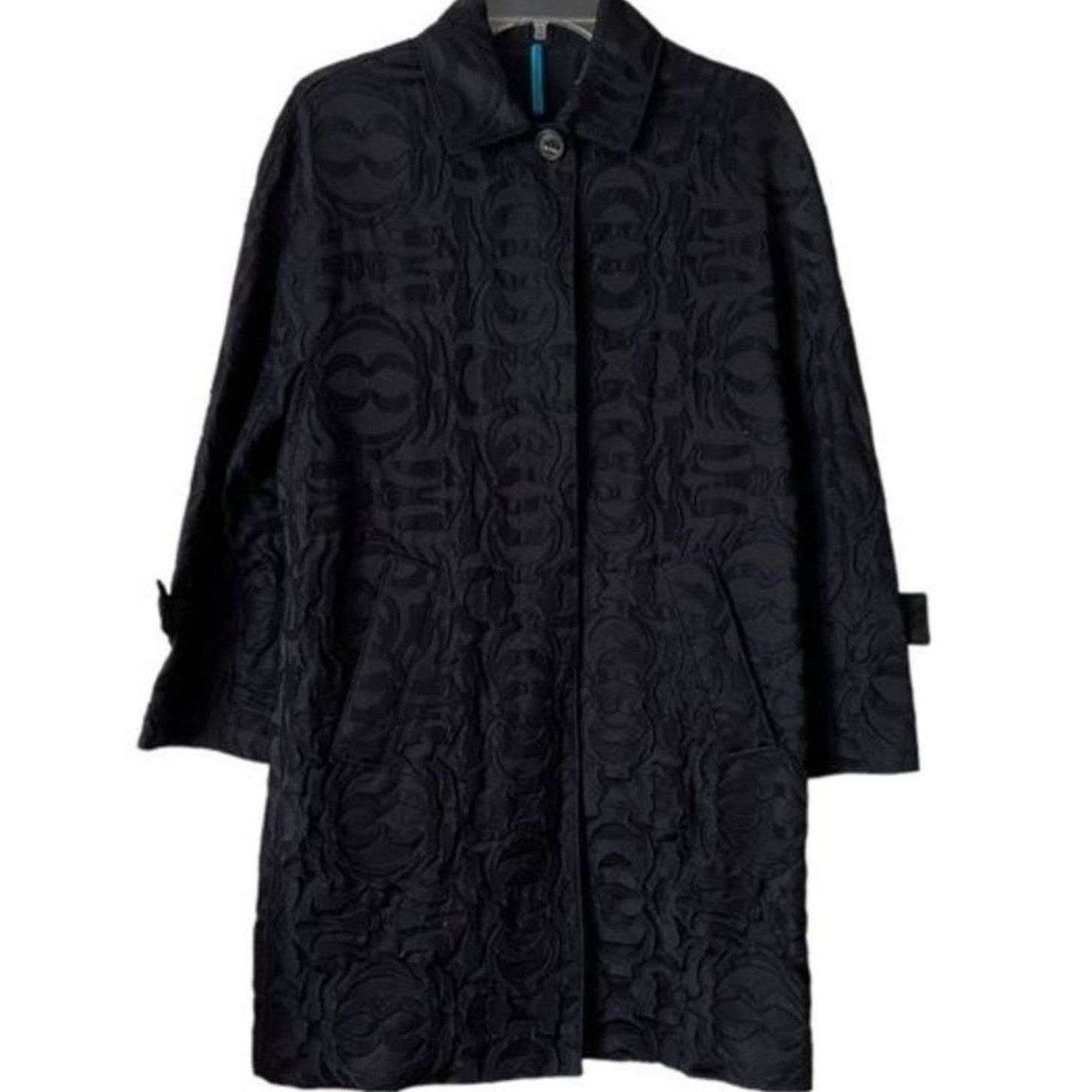 Piazza Sempione PIAZZA SEMPIONE Navy Blue Patterned Coat, S/US4/T40 Size S / US 4 / IT 40 - 2 Thumbnail