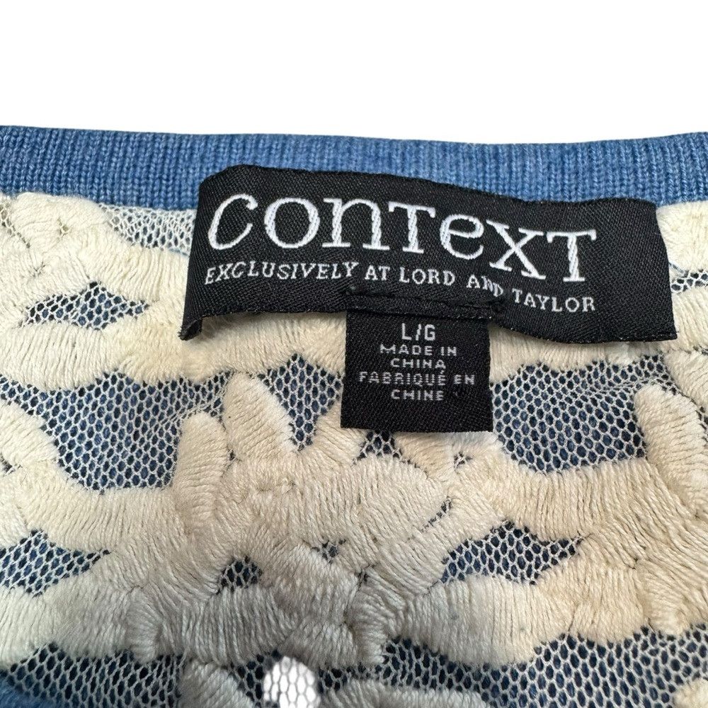 Other Context Lord and Taylor Blue With White Lace Trim 3/4 Sleev Size L / US 10 / IT 46 - 7 Thumbnail