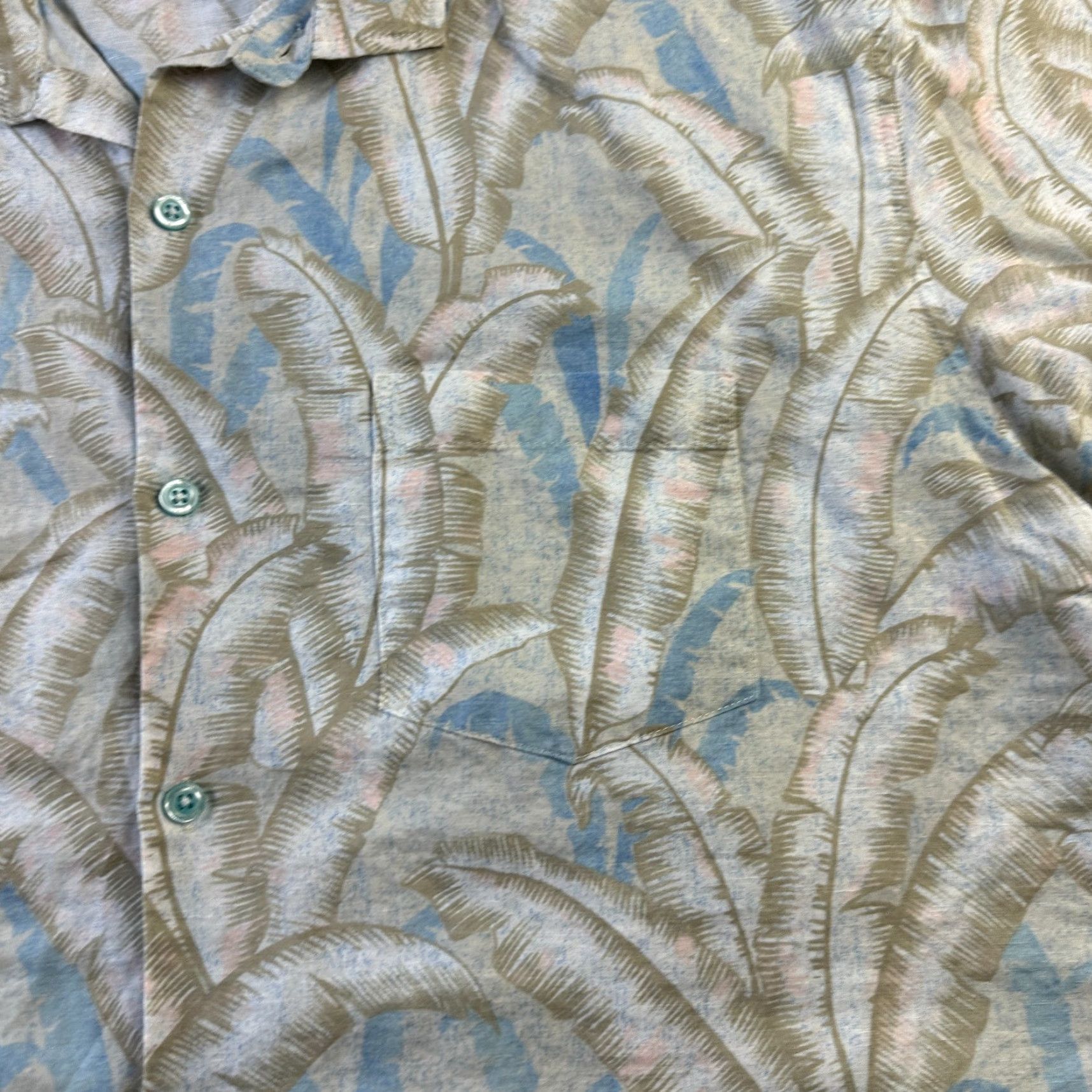 Tori Richard Tori Richard Shirt Mens XL Green Floral Hawaiian Button Up Linen Blend Size US XL / EU 56 / 4 - 4 Thumbnail