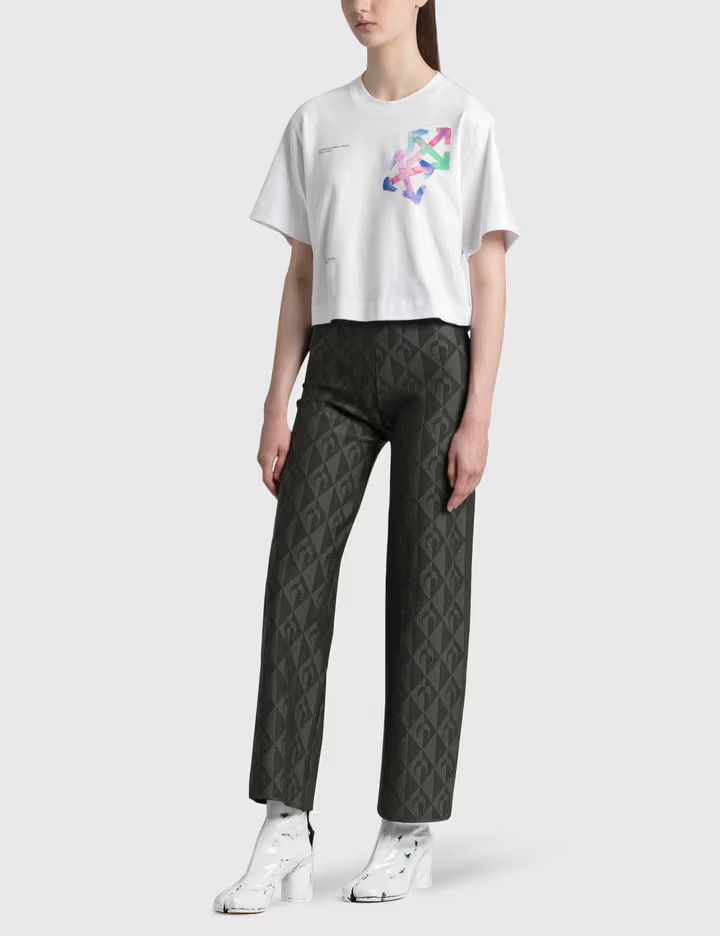 Off-White o1mle0425 Watercolor Arrows Cropped T-Shirt in White Size XXL / US 16-18 / IT 52-54 - 3 Thumbnail