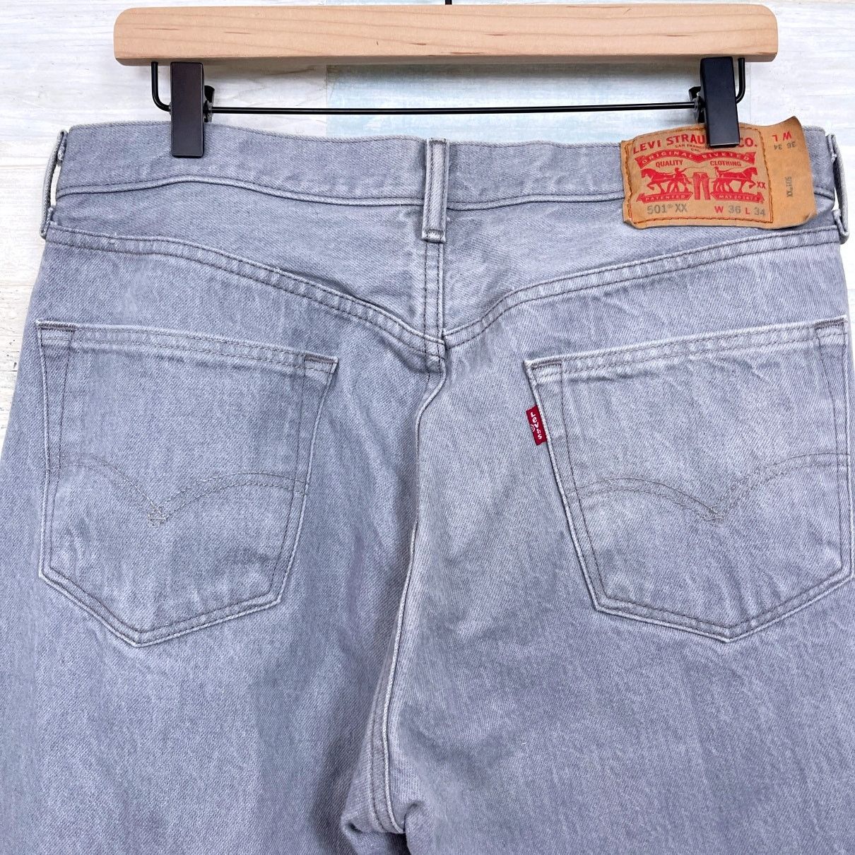 Levi's Levis 501 XX Straight Jeans Gray Button Fly Rigid Mens 34x32 Size US 34 / EU 50 - 5 Thumbnail