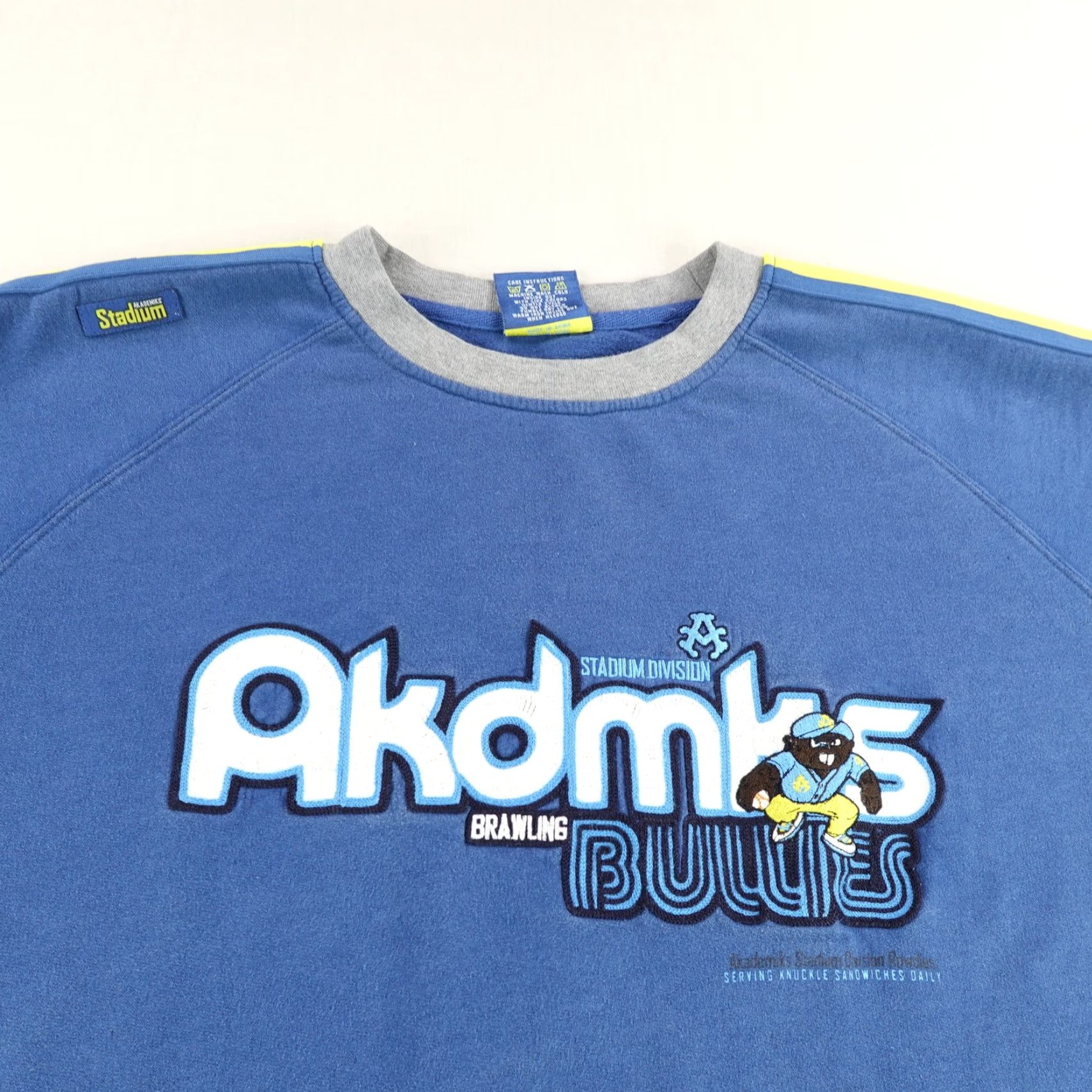 Akademiks VINTAGE Akademiks Sweatshirt Mens 2XL Blue Stadium Division Brawling Bullies Y2K Size US XXL / EU 58 / 5 - 2 Thumbnail