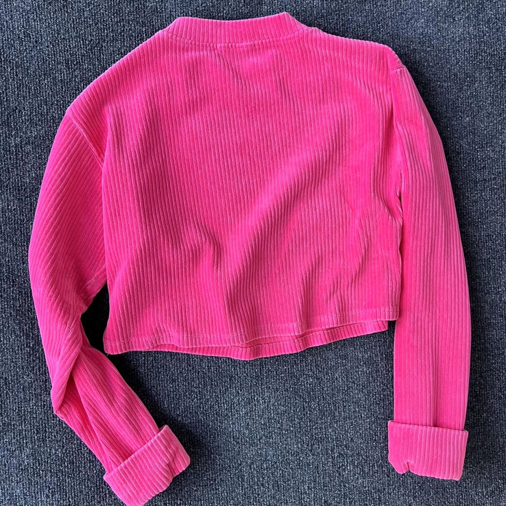 Pinko Standard Attire Sweater Womens Small Pink Ribbed Cropped Long Sleeve Pullover Size S / US 4 / IT 40 - 7 Thumbnail